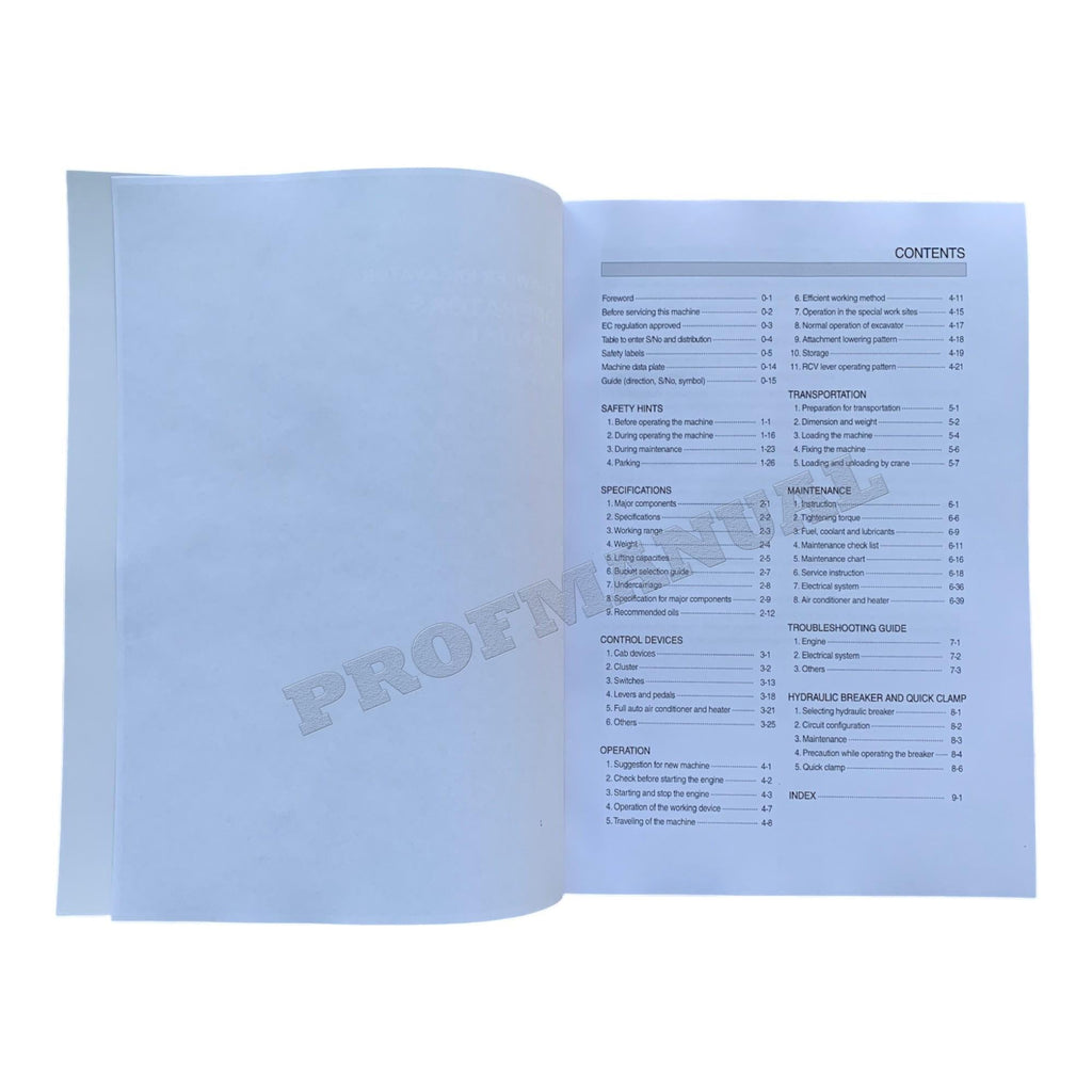 Manual de mantenimiento del operador de la excavadora sobre cadenas Hyundai R55-9