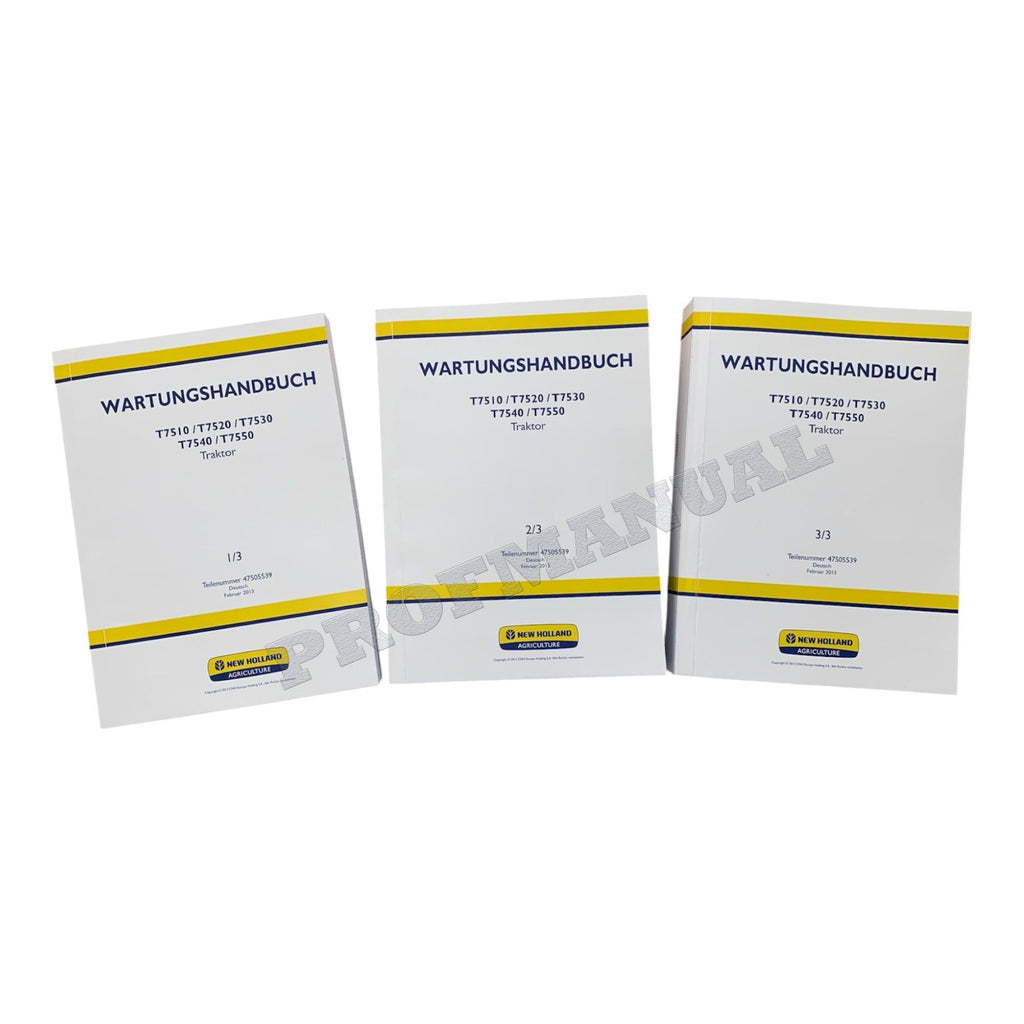 NEW HOLLAND T7510 T7520 T7530 T7540 T7550 TRAKTOR REPARATURHANDBUCH