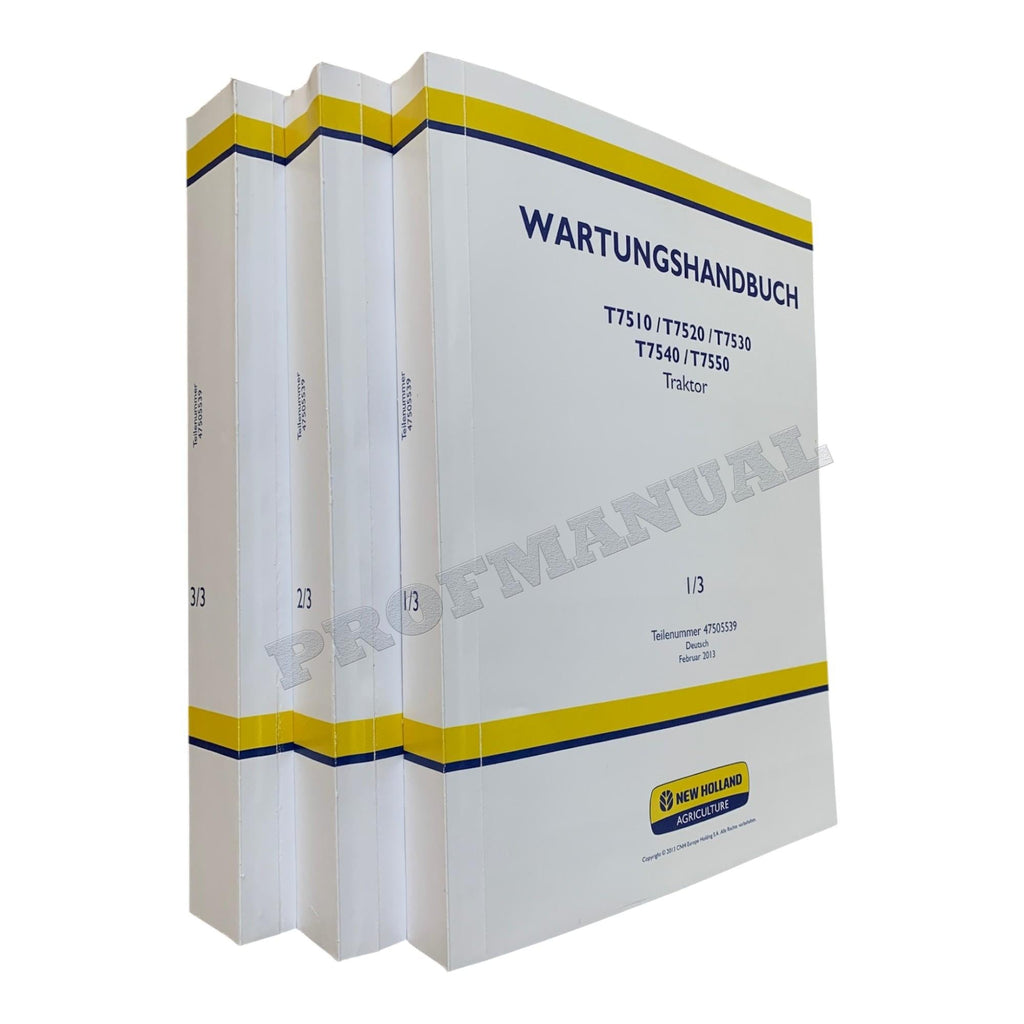 NEW HOLLAND T7510 T7520 T7530 T7540 T7550 TRAKTOR REPARATURHANDBUCH