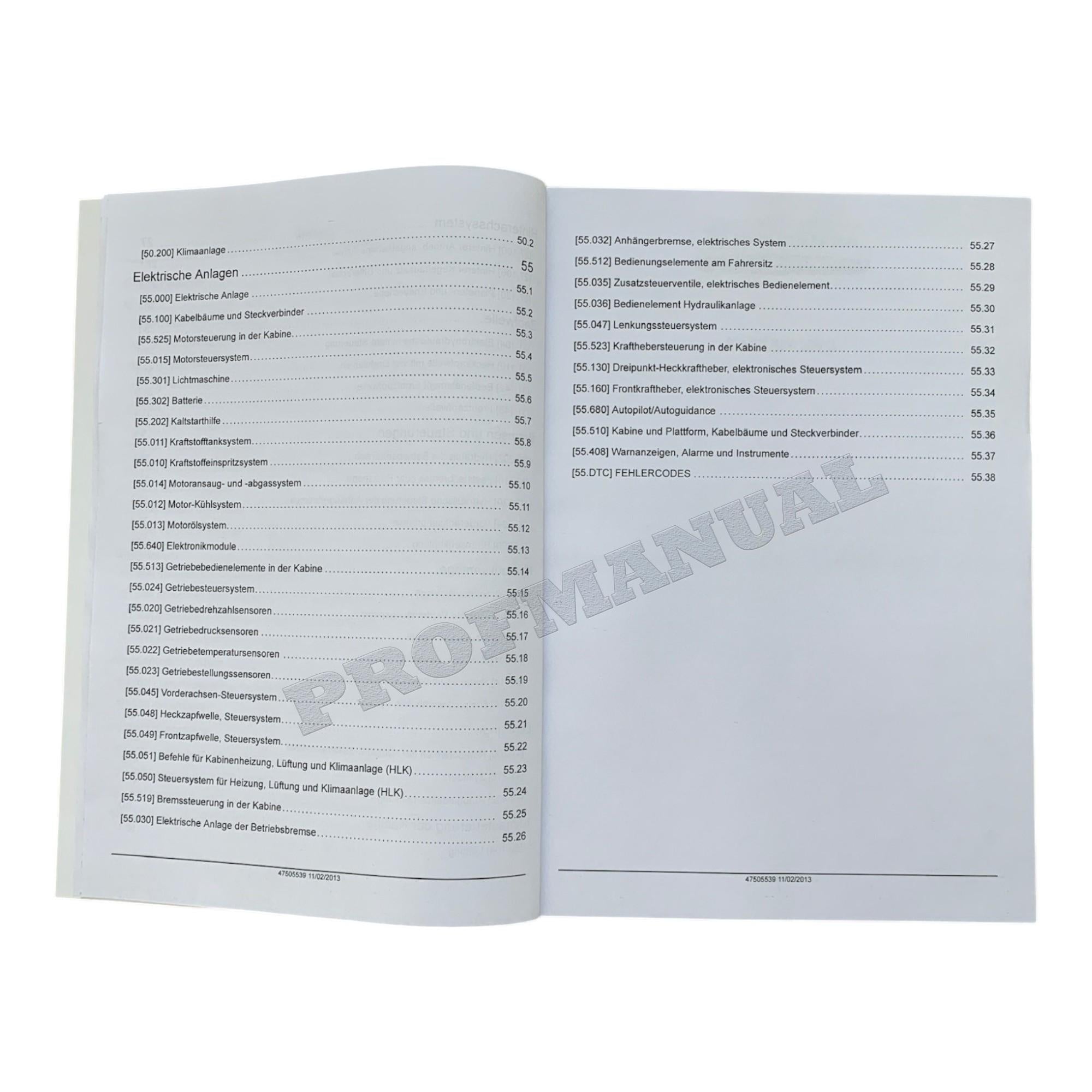 NEW HOLLAND T7510 T7520 T7530 T7540 T7550 TRAKTOR REPARATURHANDBUCH