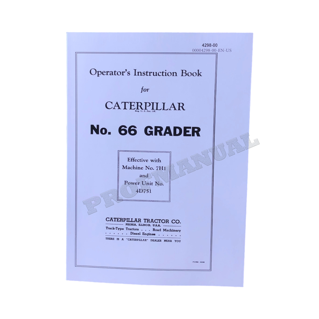 Manual de mantenimiento del operador de la motoniveladora Caterpillar 66
