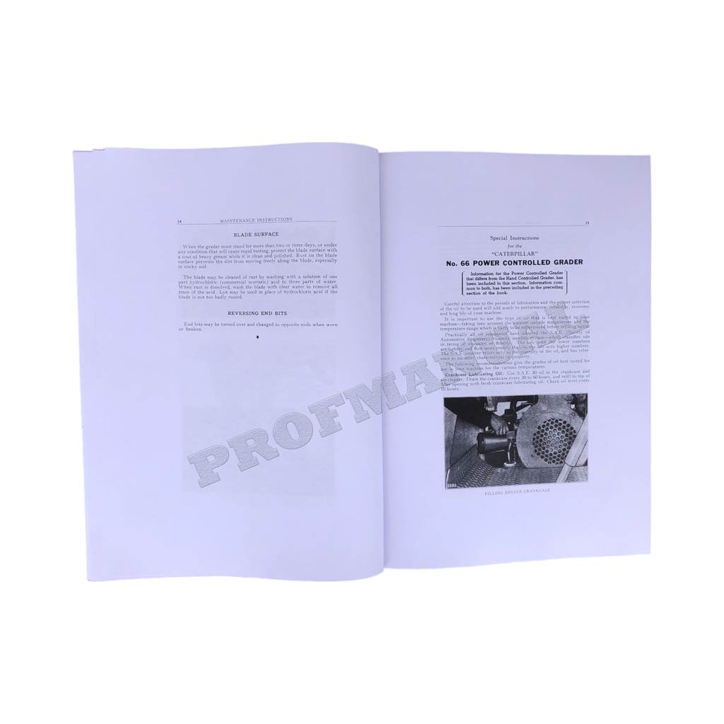 Manual de mantenimiento del operador de la motoniveladora Caterpillar 66