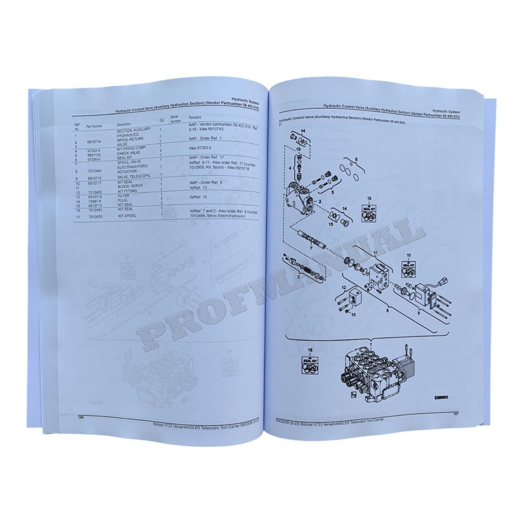Bobcat V723 VersaHandler Parts Catalog Manual