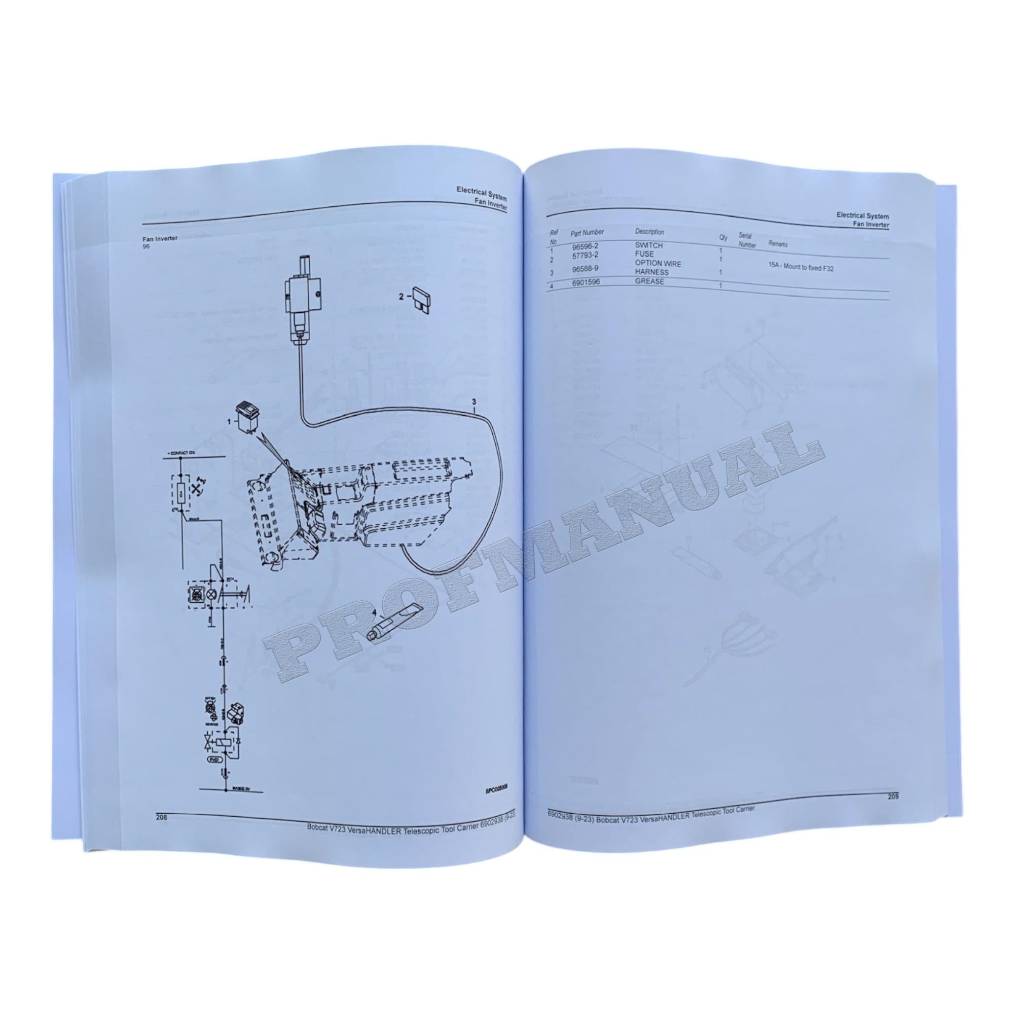 Bobcat V723 VersaHandler Parts Catalog Manual
