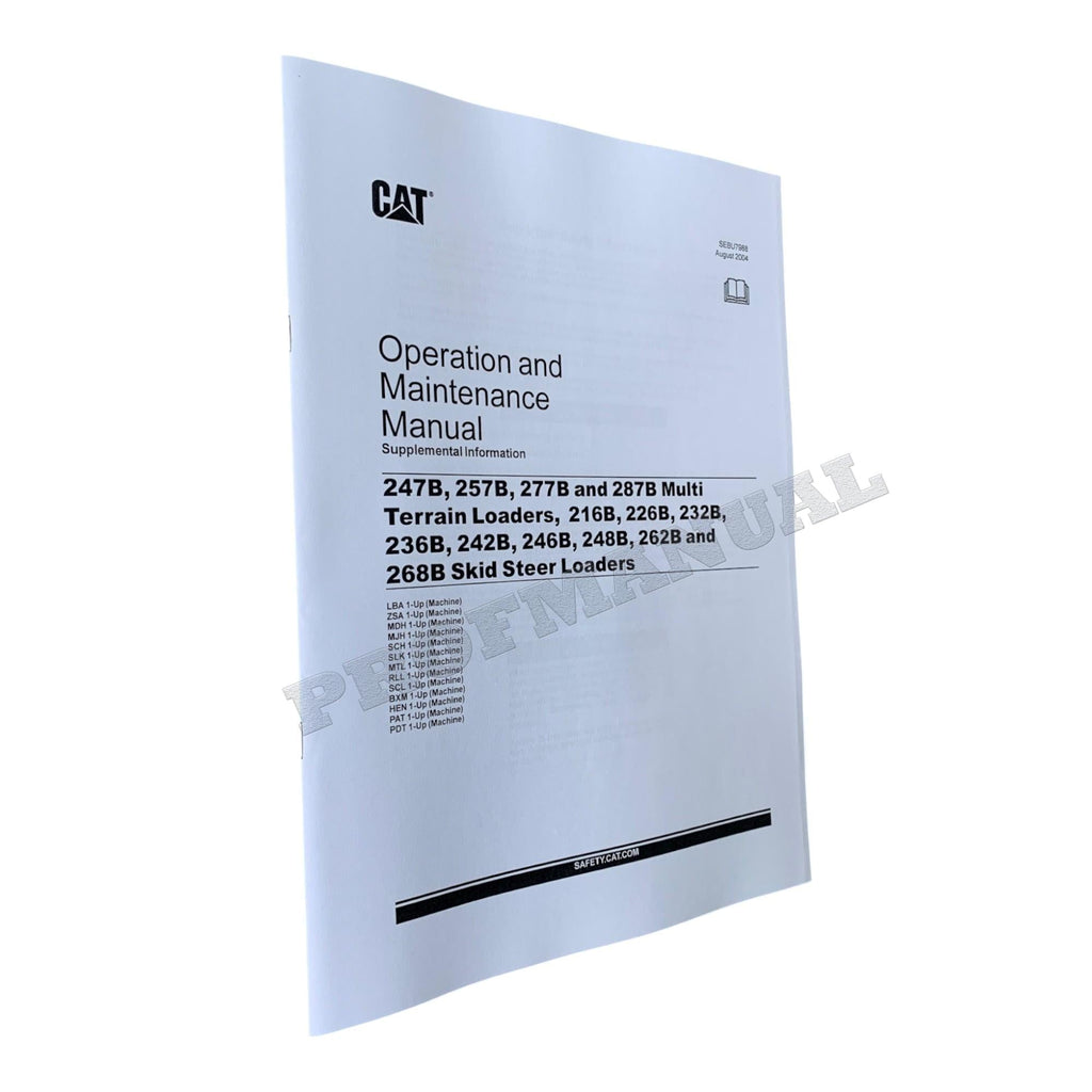 Manual de mantenimiento del operador del minicargador Caterpillar 216B 226B 232B SUPPL