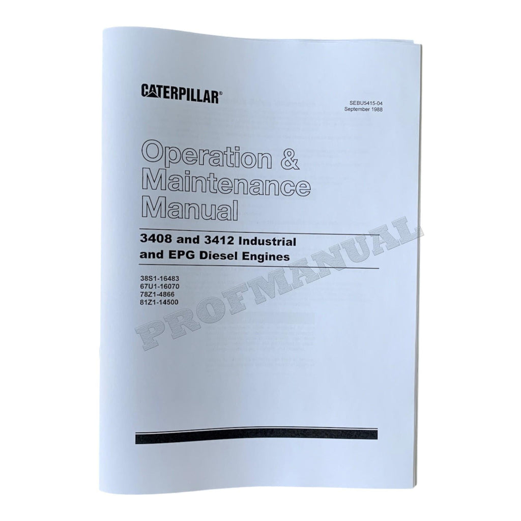 Caterpillar 3408C 3412C Industrial Engine Full Service Manual