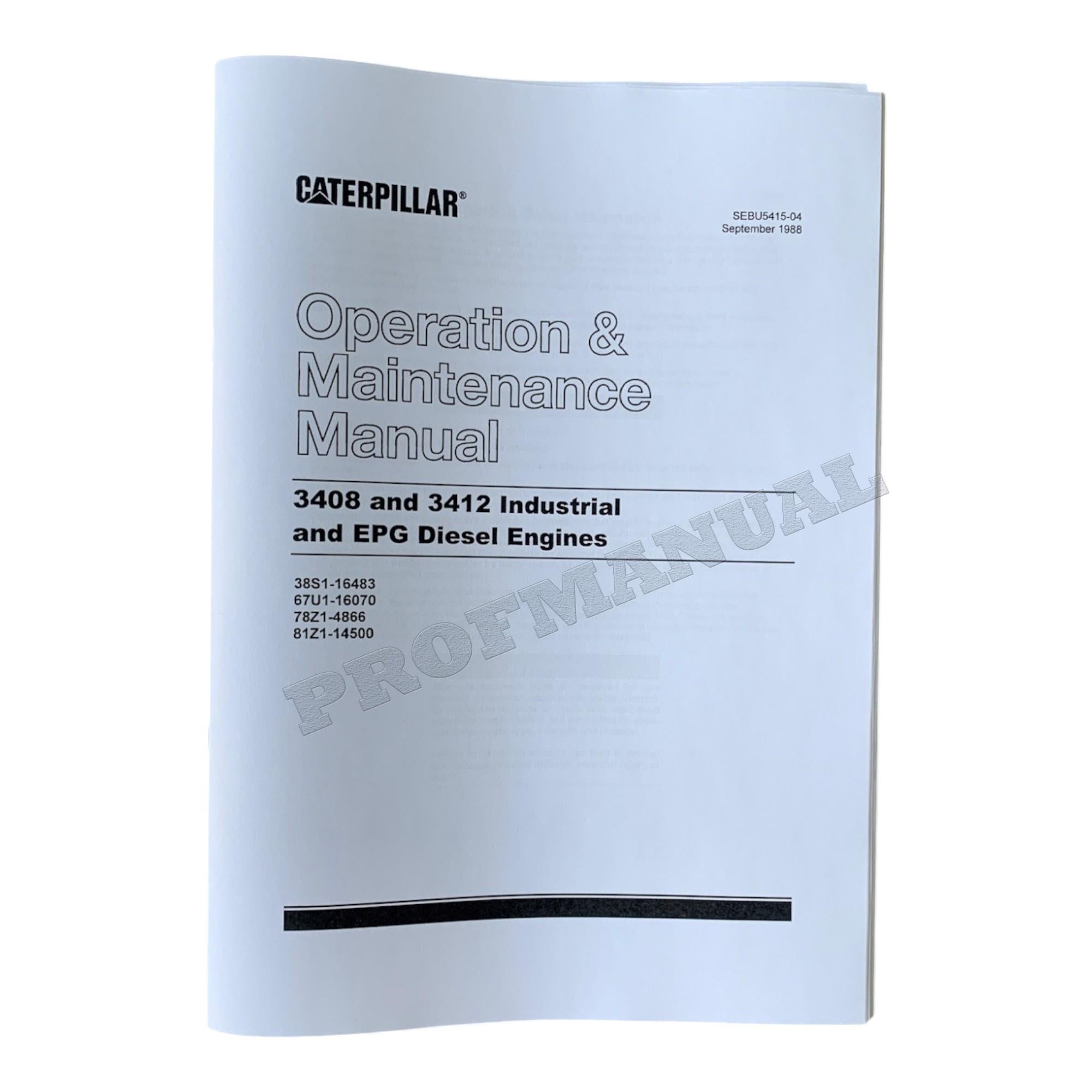 Caterpillar 3408C 3412C Industrial Engine Full Service Manual