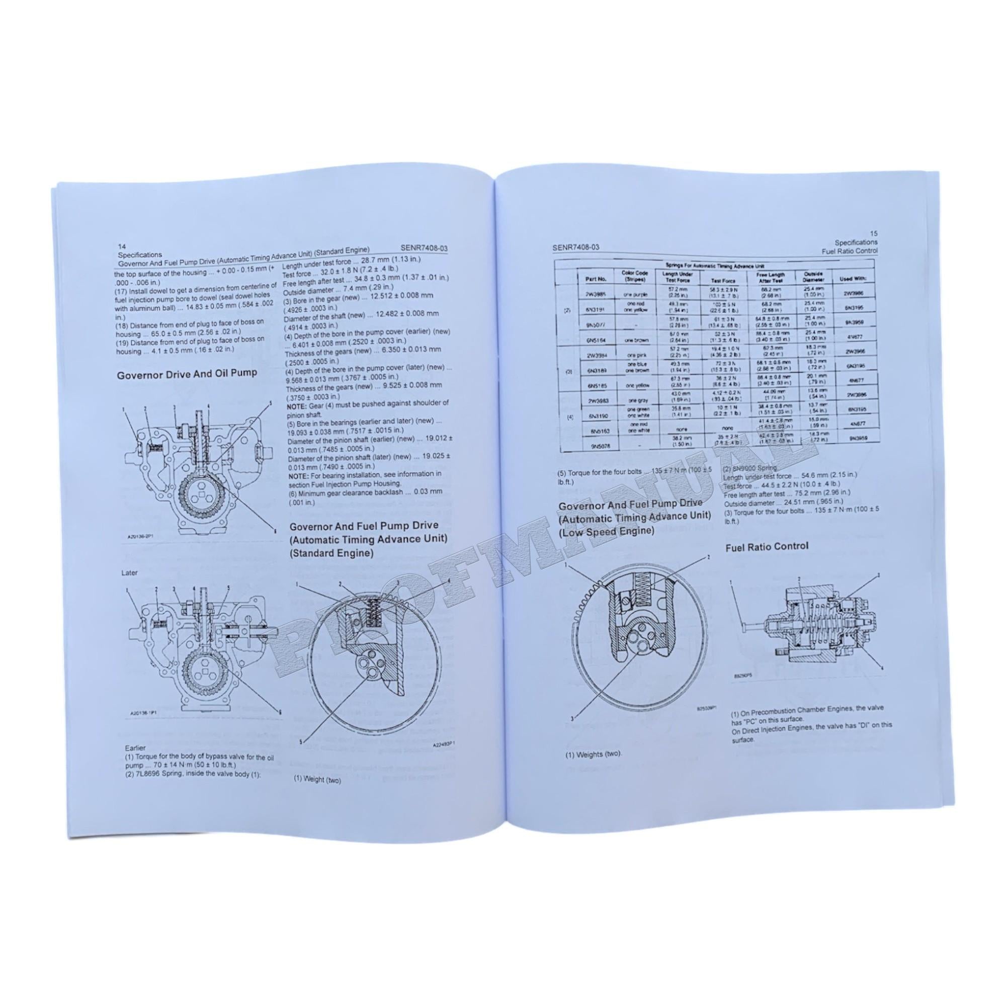 Caterpillar 3412 Industrial Marine Engine Service Manual SN 38S1-UP *Send serial number