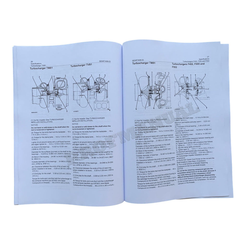 Caterpillar 3412 Industrial Marine Engine Service Manual SN 38S1-UP *Send serial number