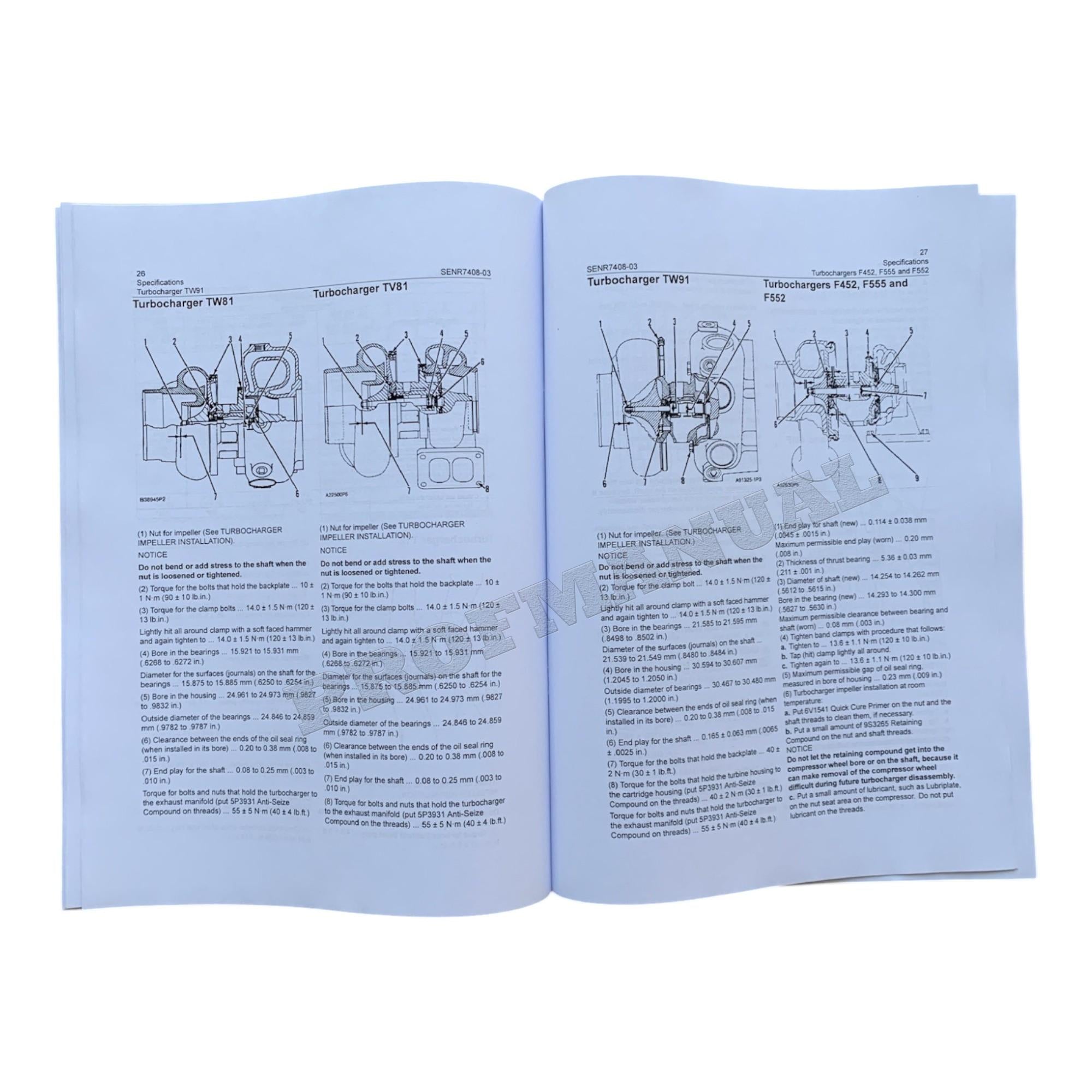 Caterpillar 3412 Industrial Marine Engine Service Manual SN 38S1-UP *Send serial number