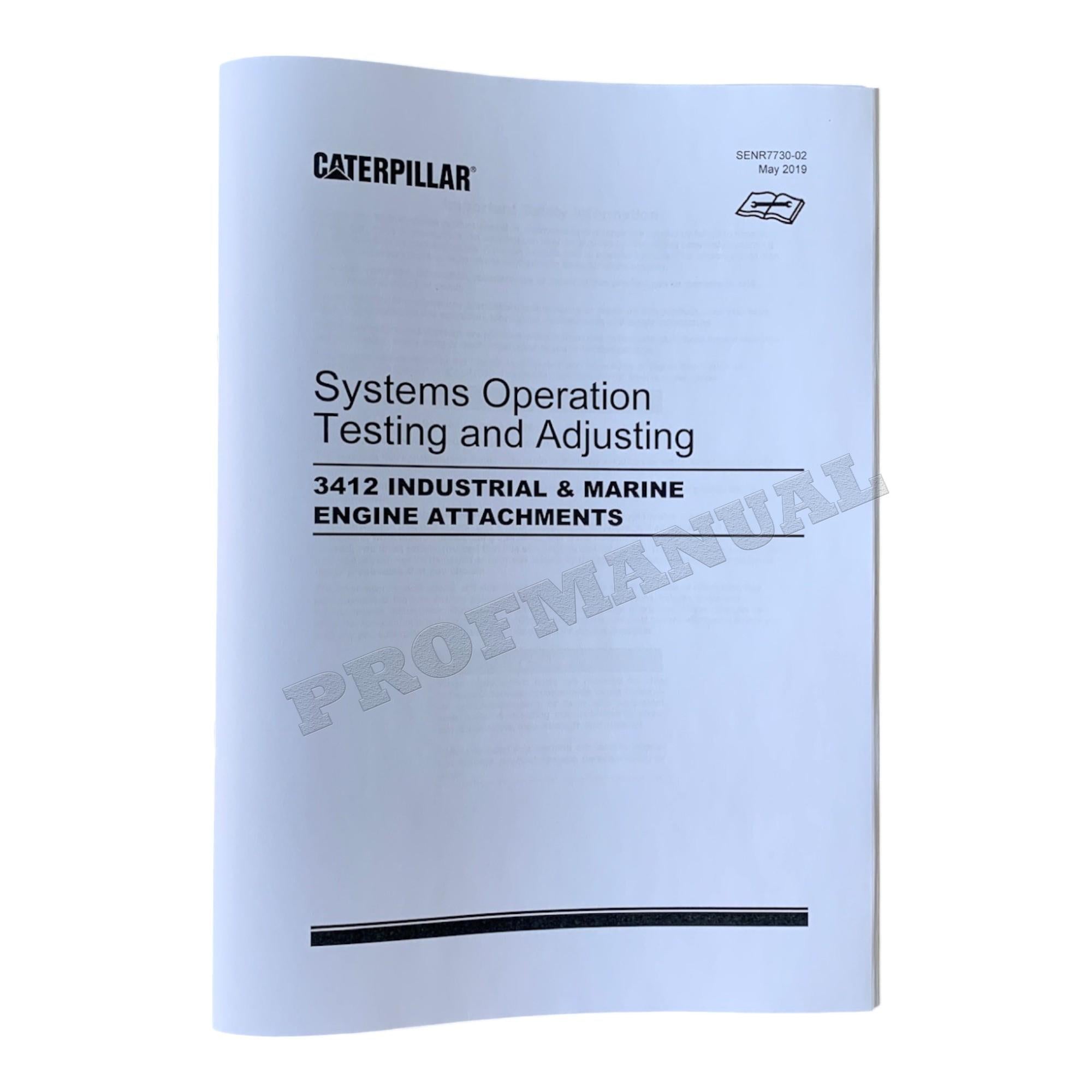 Caterpillar 3412 Industrial Marine Engine Service Manual SN 38S1-UP *Send serial number