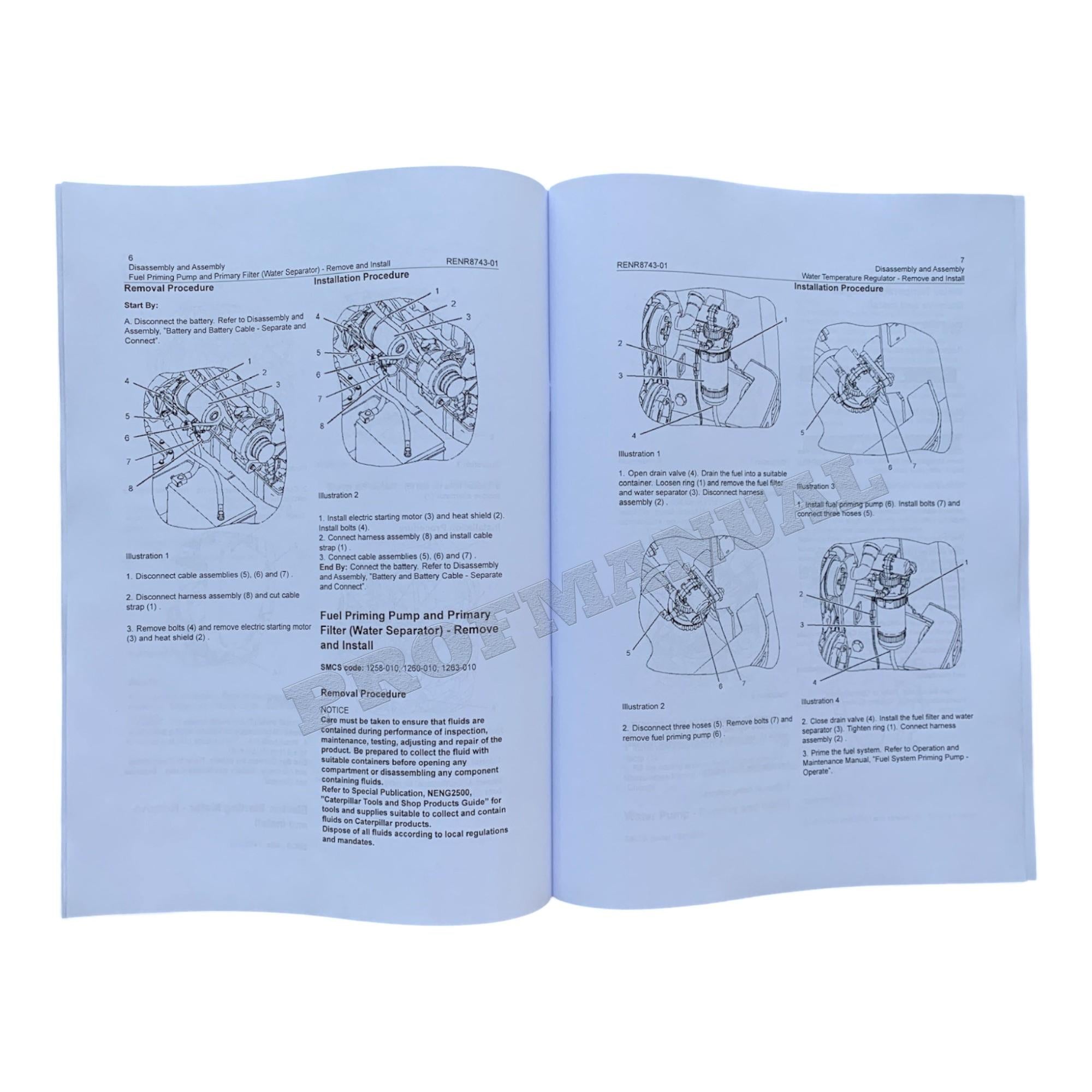Caterpillar 248B 268B Loader Engine Suppl Service Manual Disassem Assem