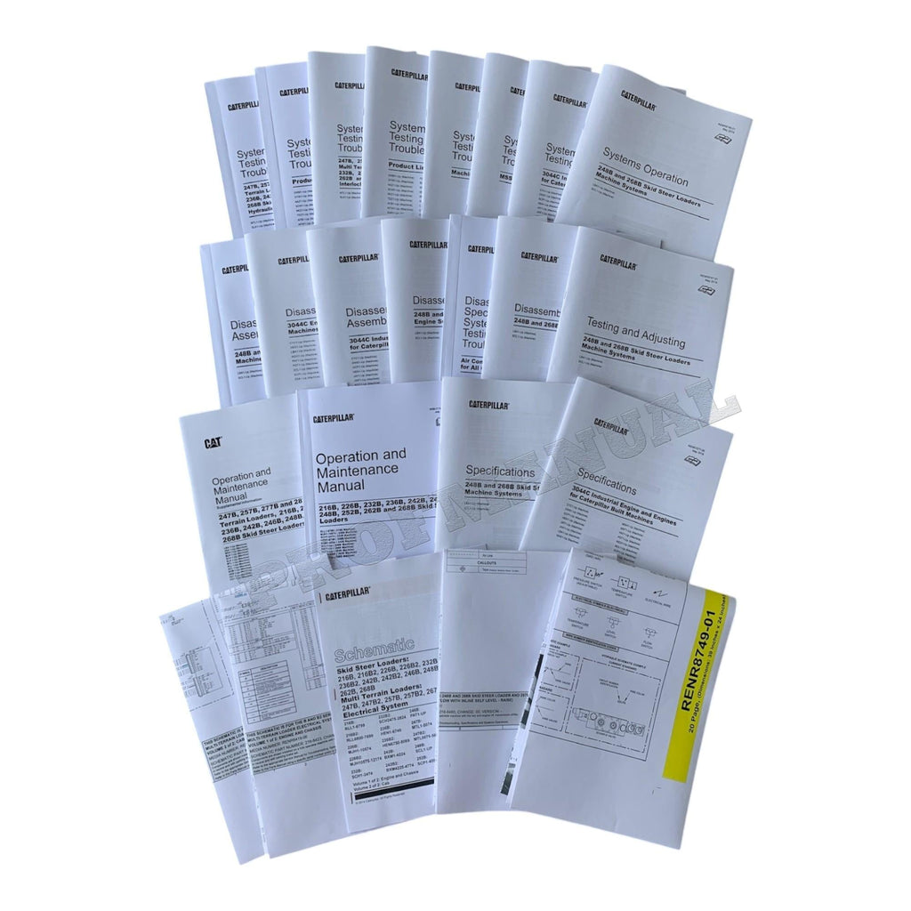 Manual de servicio completo del minicargador Caterpillar 248B 268B *Enviar número de serie