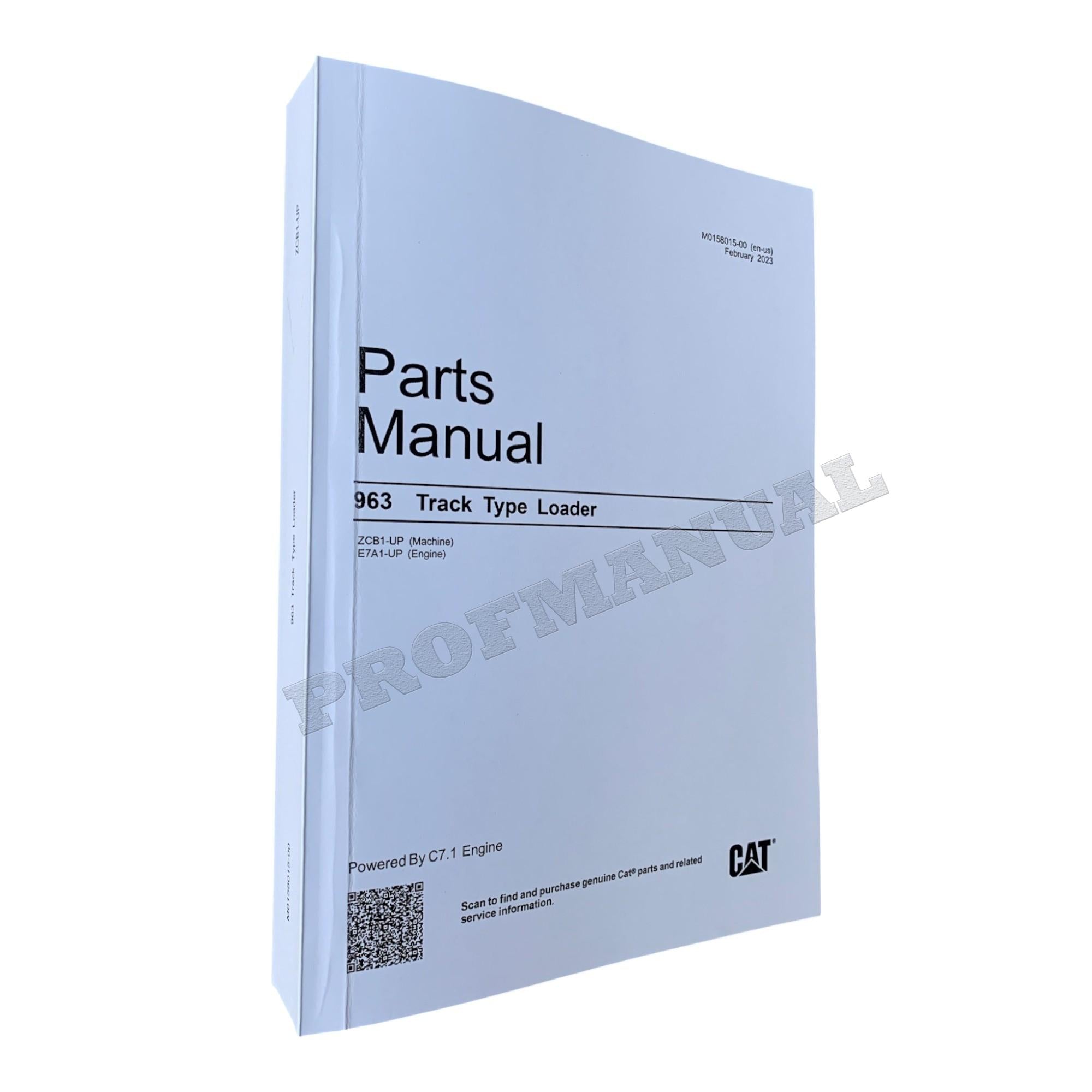 Caterpillar Cat 963 Track Type Loader Parts Catalog Manual SN ZCB1-Up E7A1-Up