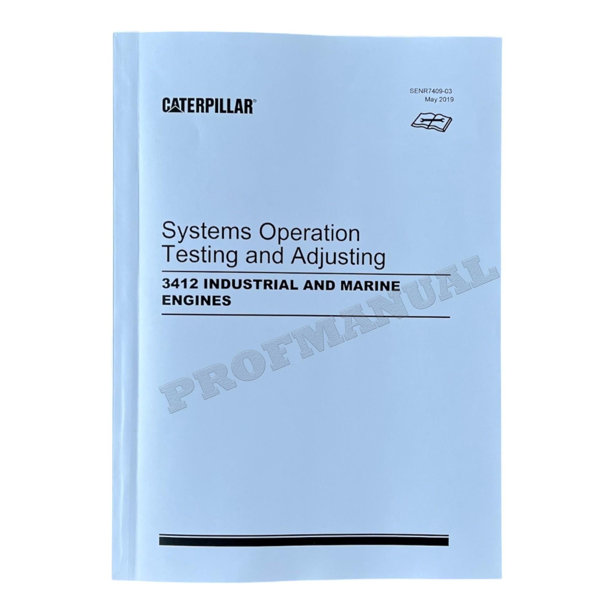 Caterpillar 3412 Industrial Marine Engine Service Manual SN 38S1-UP *Send serial number