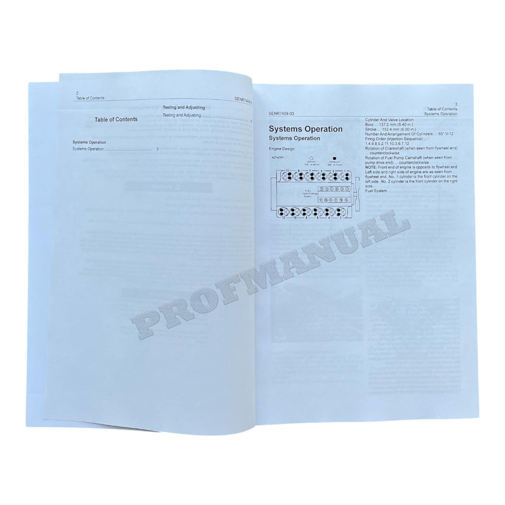 Caterpillar 3412 Industrial Marine Engine Service Manual SN 38S1-UP *Send serial number