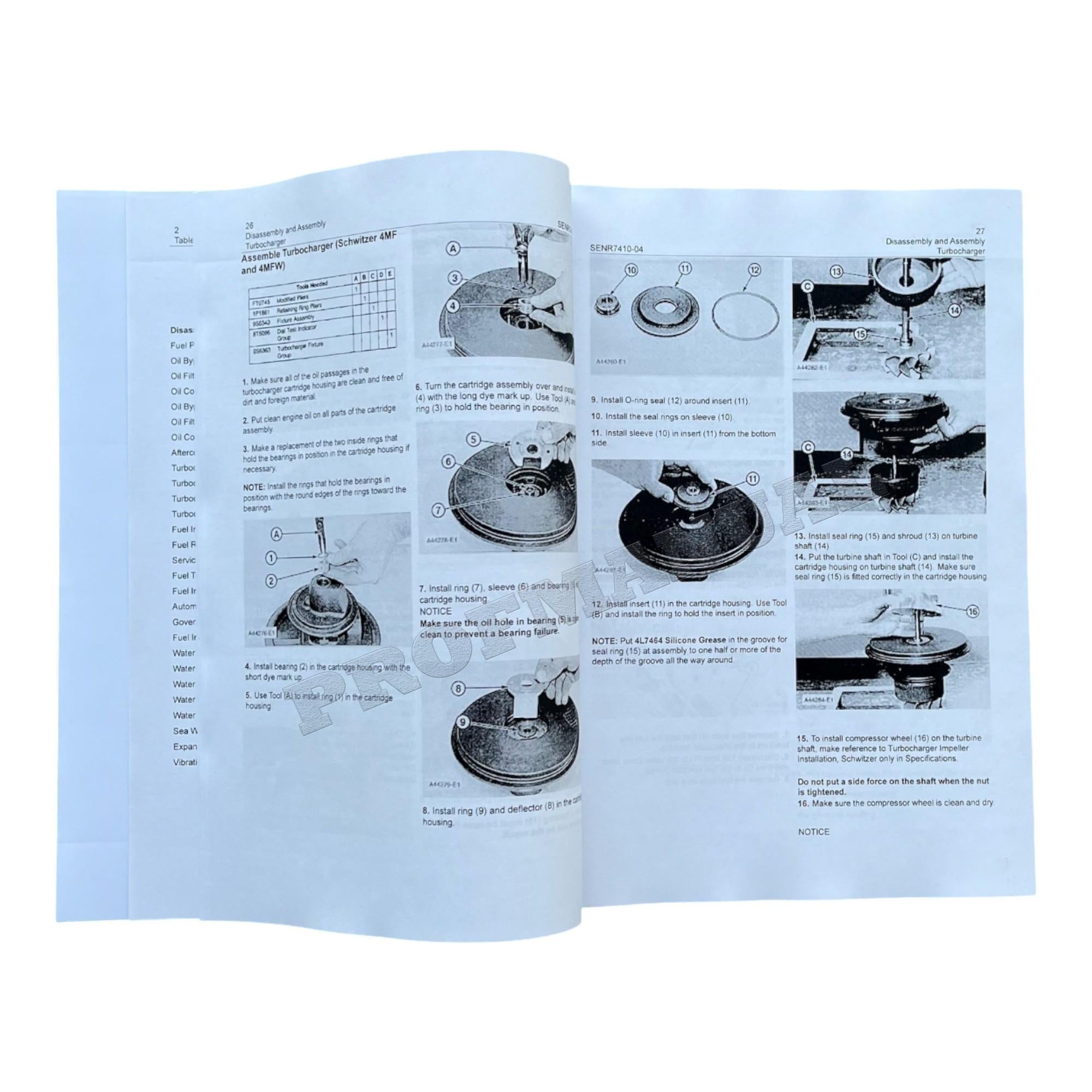 Caterpillar 3412 Industrial Marine Engine Service Manual SN 38S1-UP *Send serial number