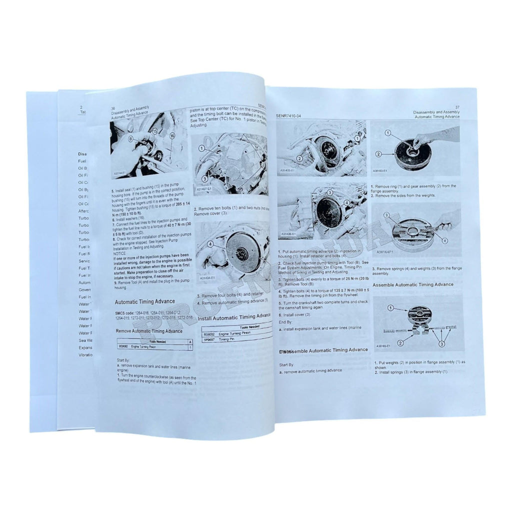 Caterpillar 3412 Industrial Marine Engine Service Manual SN 38S1-UP *Send serial number