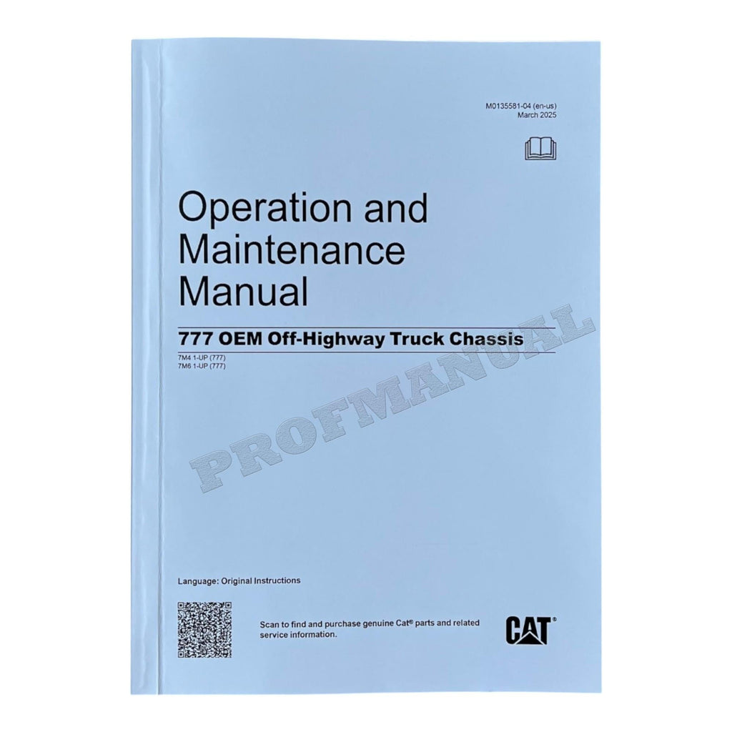 Caterpillar Cat 777 Off Highway Truck Operators Maintenance Manual M0135581