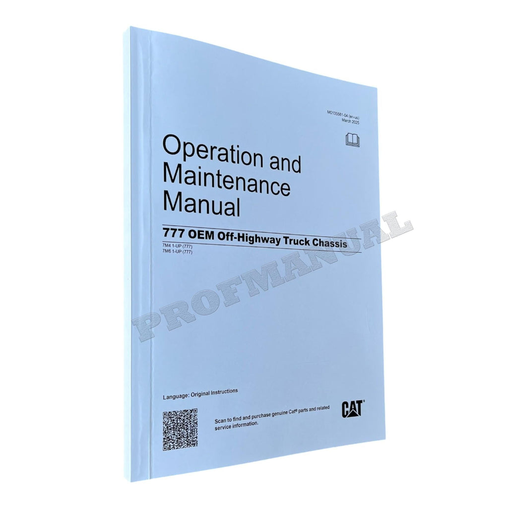 Caterpillar Cat 777 Off Highway Truck Operators Maintenance Manual M0135581