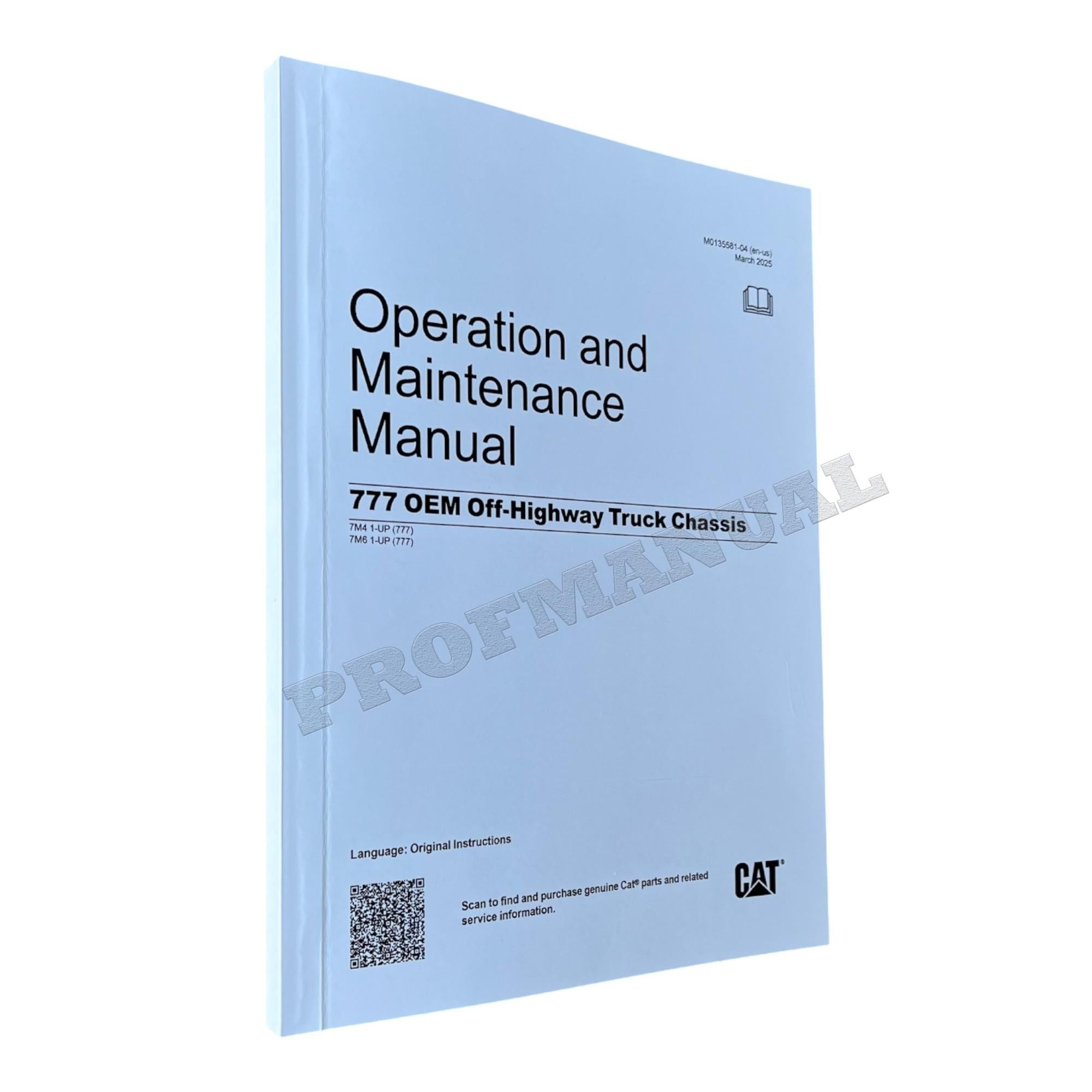 Caterpillar Cat 777 Off Highway Truck Operators Maintenance Manual M0135581