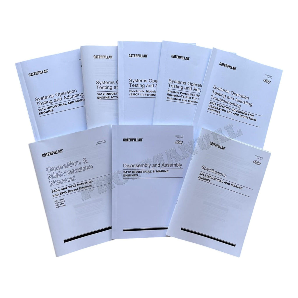 Caterpillar 3412 Industrial Marine Engine Service Manual SN 38S1-UP *Send serial number