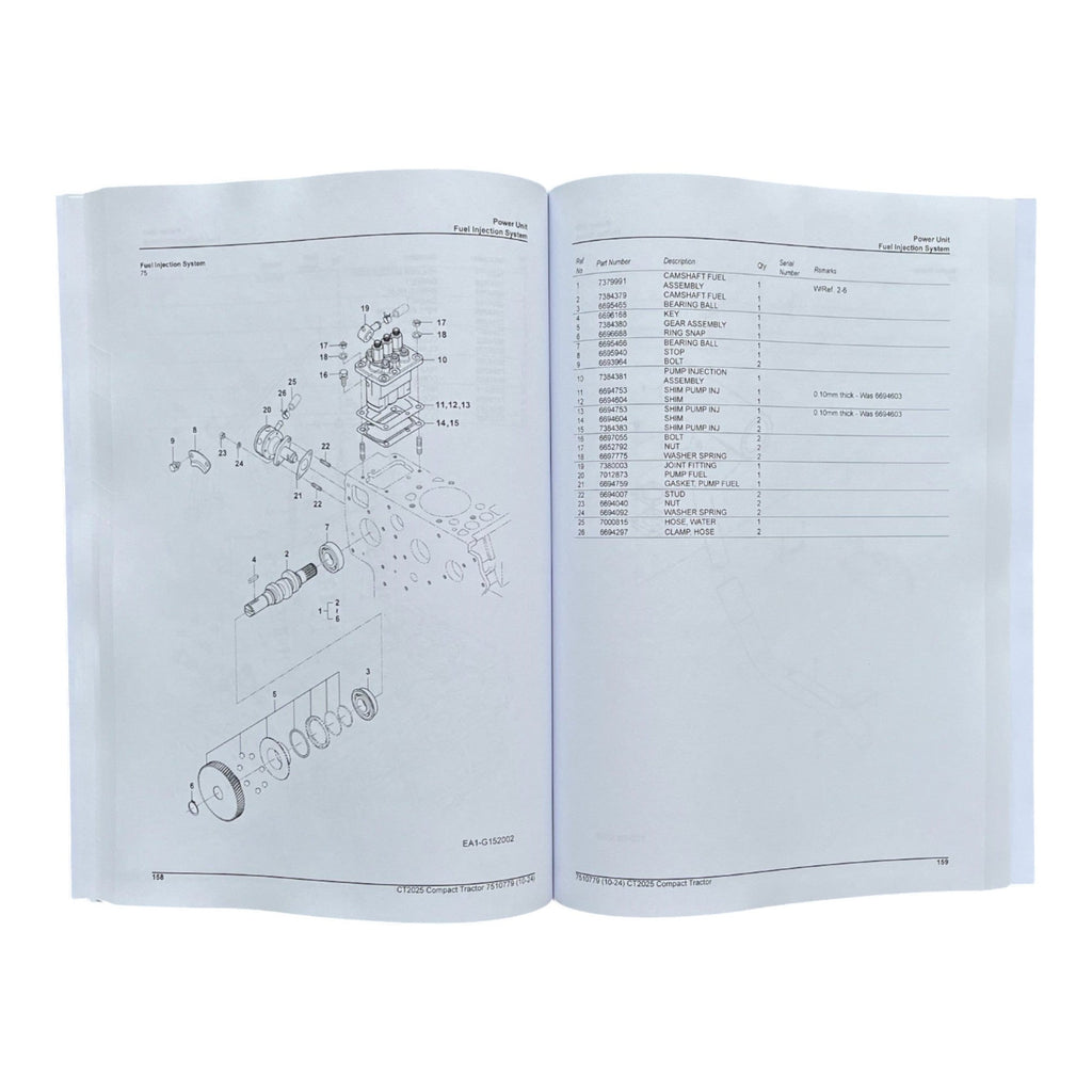 Manual del catálogo de piezas del tractor compacto Bobcat CT2025 B5AD11001-