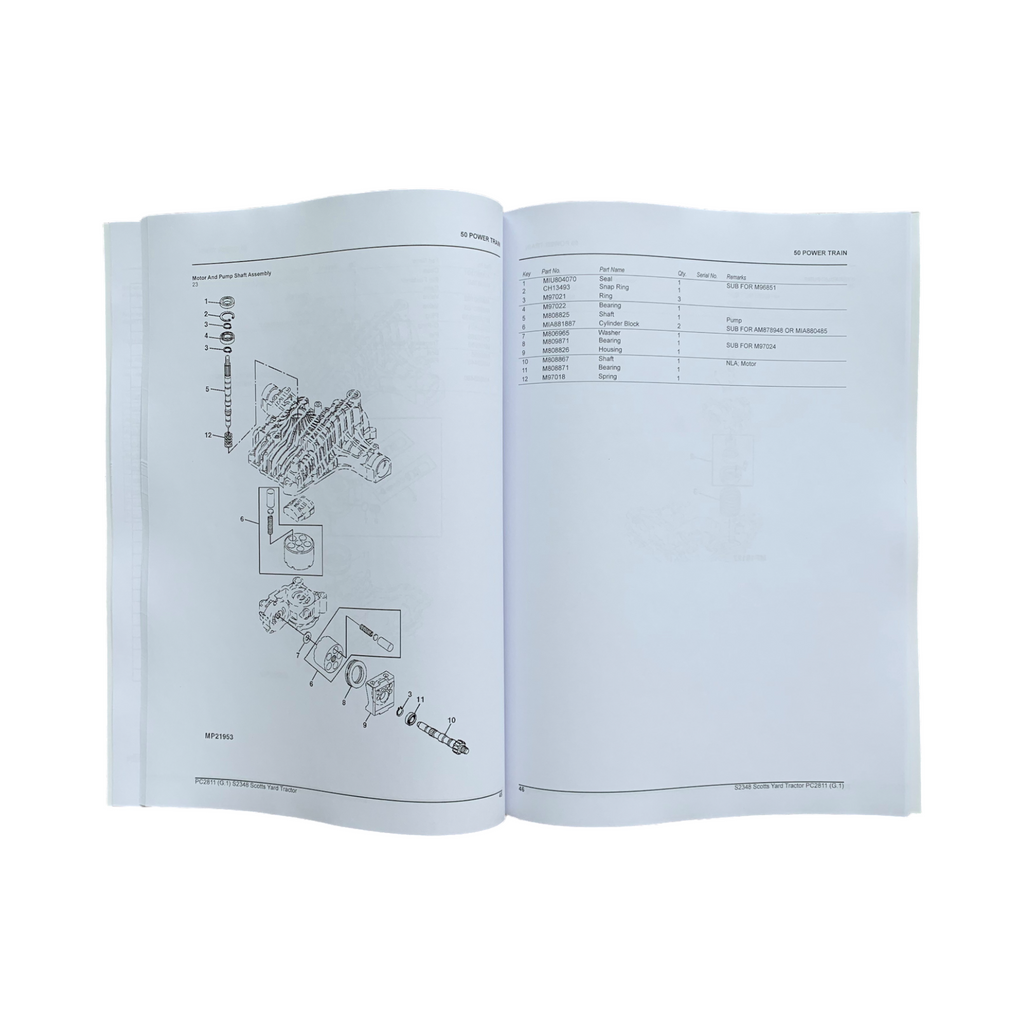 Manual del catálogo de piezas del tractor de patio John Deere SCOTTS S2348