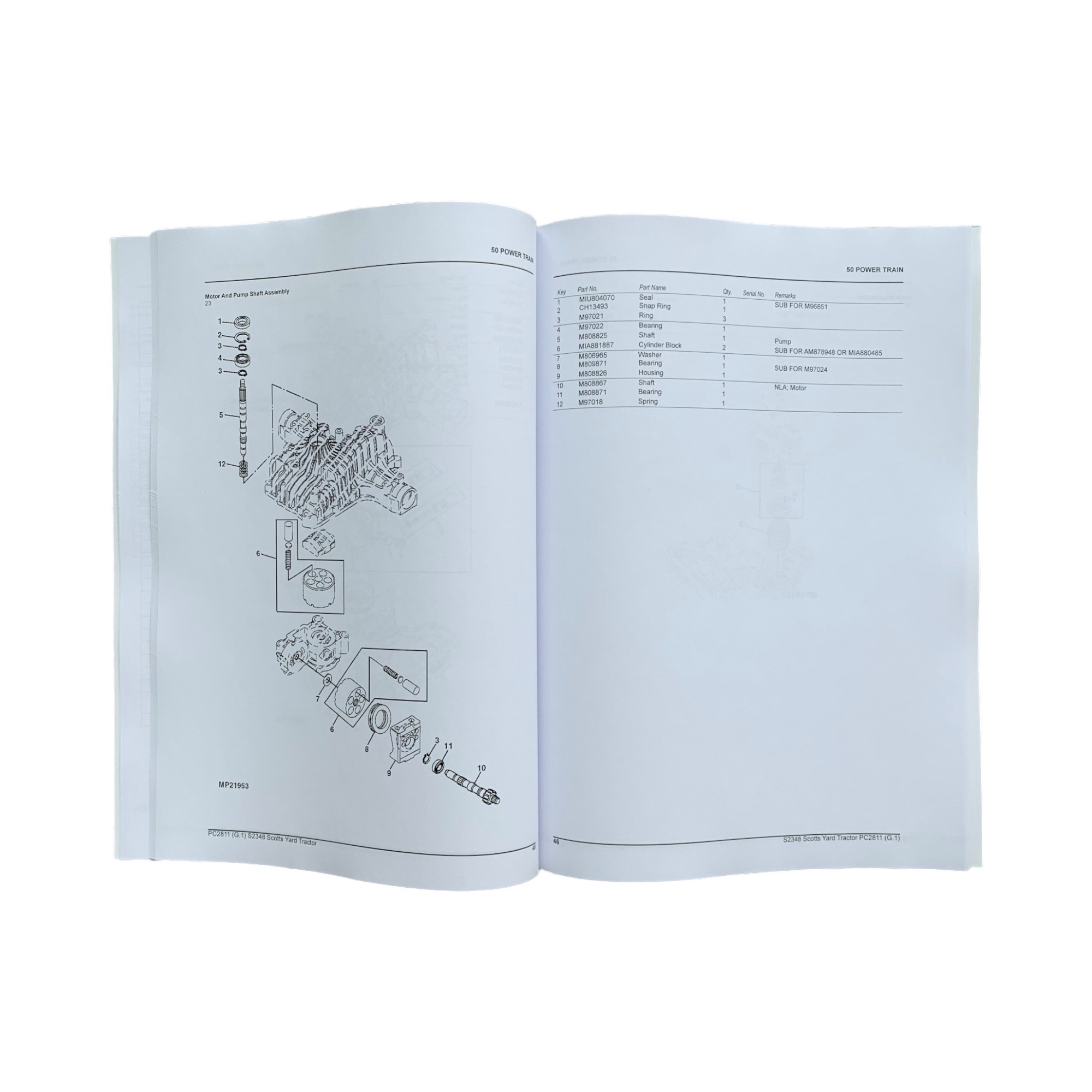 Manual del catálogo de piezas del tractor de patio John Deere SCOTTS S2348