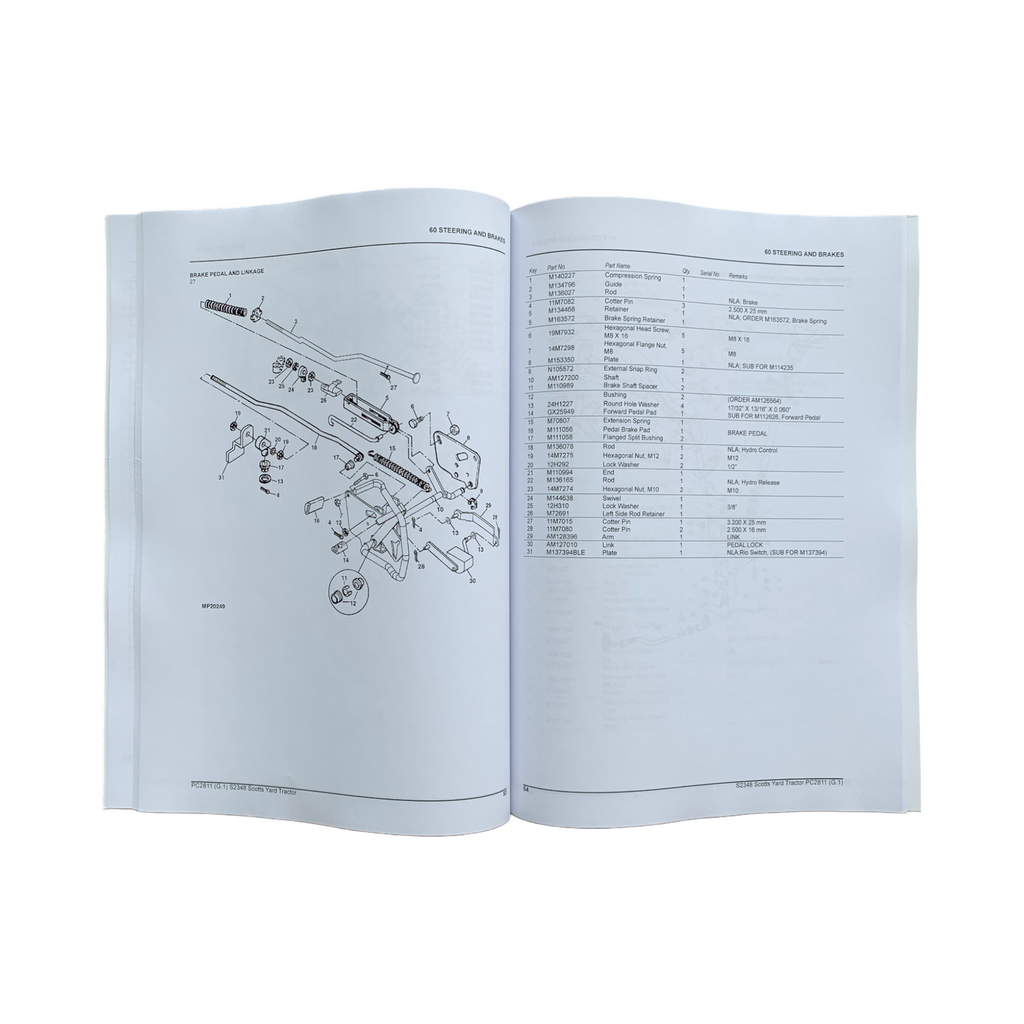 Manual del catálogo de piezas del tractor de patio John Deere SCOTTS S2348