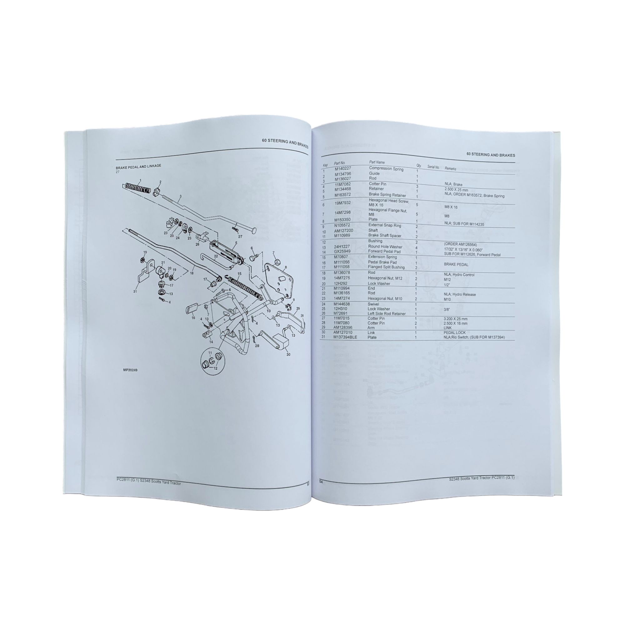 Manual del catálogo de piezas del tractor de patio John Deere SCOTTS S2348