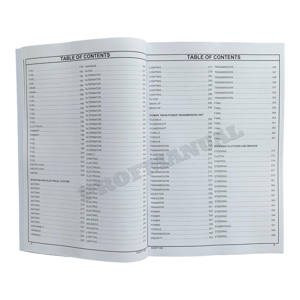Caterpillar Cat D4E Tractor Powershift Parts Catalog Manual SEBP1168