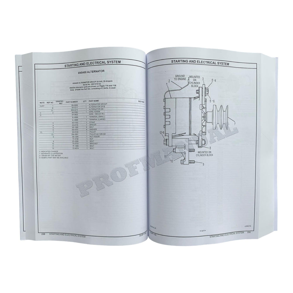 Caterpillar Cat D4E Tractor Powershift Parts Catalog Manual SEBP1168