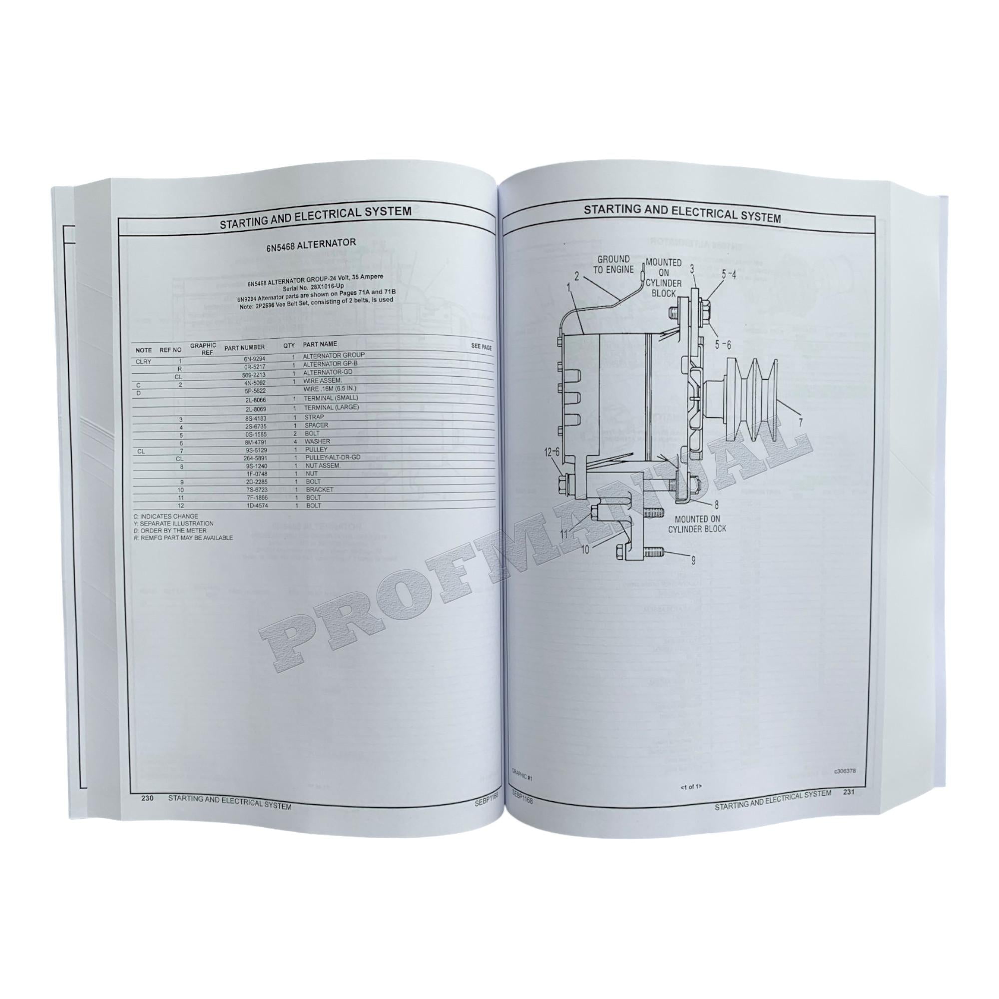 Caterpillar Cat D4E Tractor Powershift Parts Catalog Manual SEBP1168