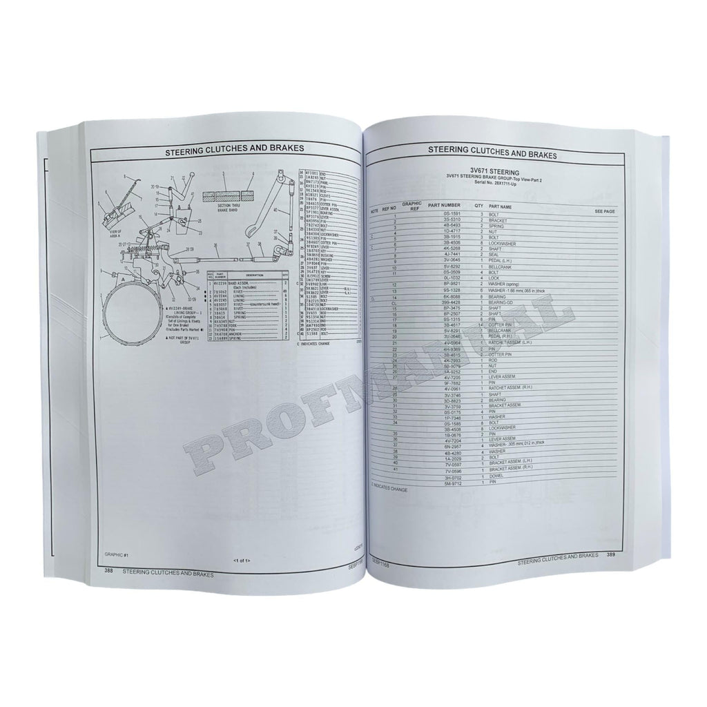 Caterpillar Cat D4E Tractor Powershift Parts Catalog Manual SEBP1168