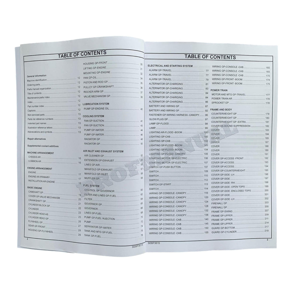 Caterpillar Cat 303Cr Mini Hydraulic Excavator Parts Catalog Manual