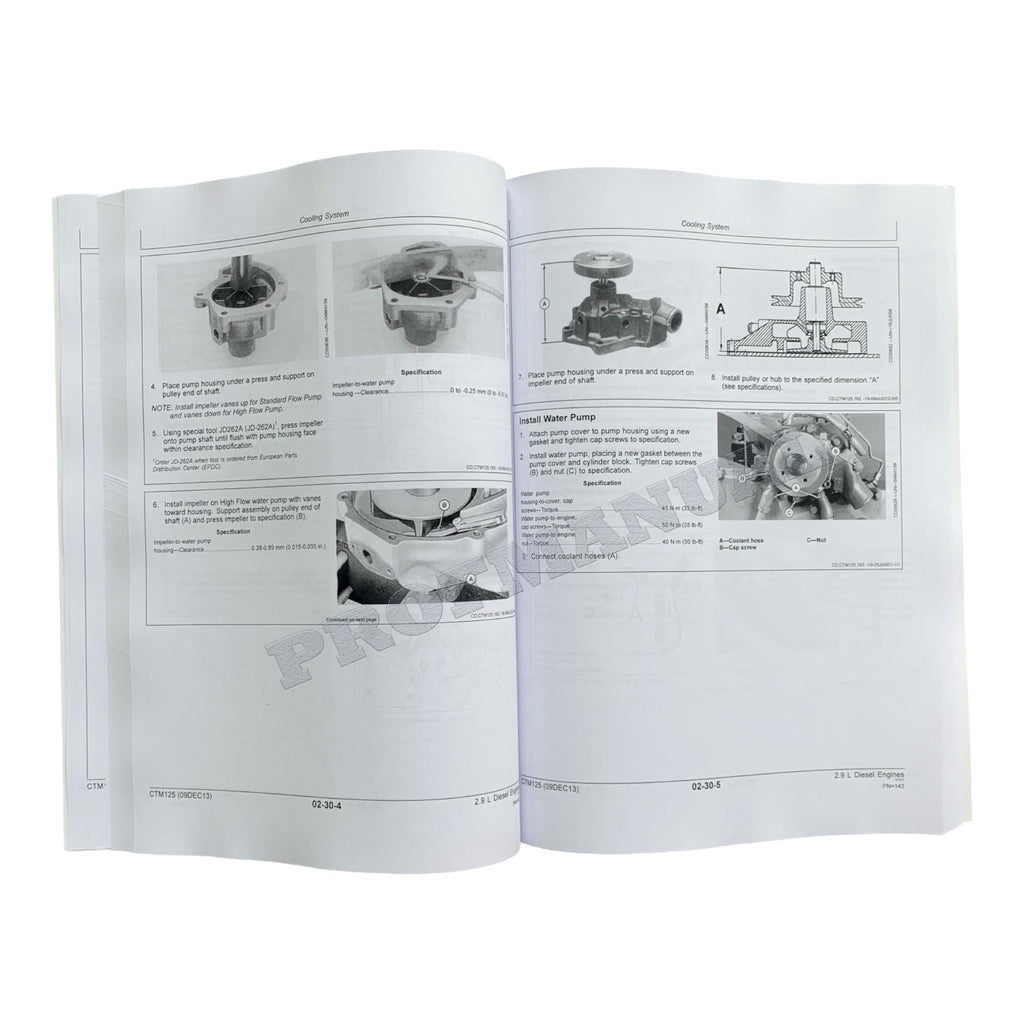 John Deere POWERTECH 3029 2.9 L Motor REPARACIÓN SERVICIO MANUAL TÉCNICO CTM125