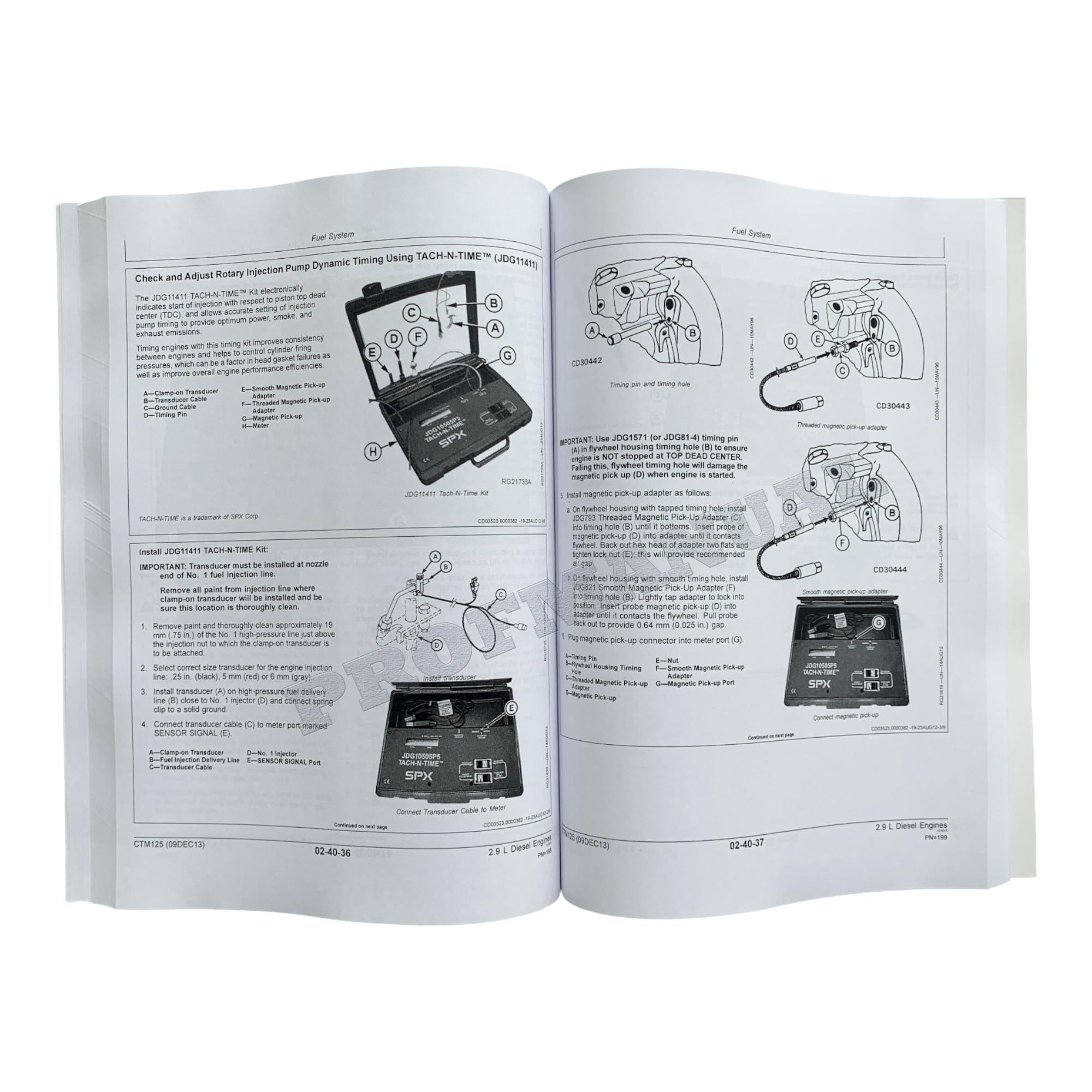 John Deere POWERTECH 3029 2.9 L Engine REPAIR SERVICE TECHNICAL MANUAL CTM125