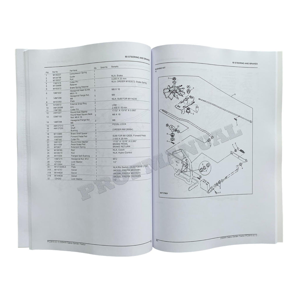 John Deere SABRE 2354HV Garden Tractor Parts Catalog Manual