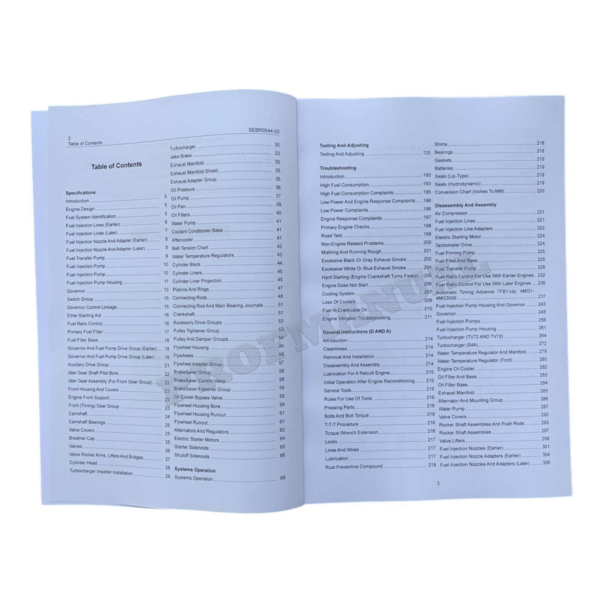Caterpillar 3406B Truck Engine Full Service Manual *Send serial number