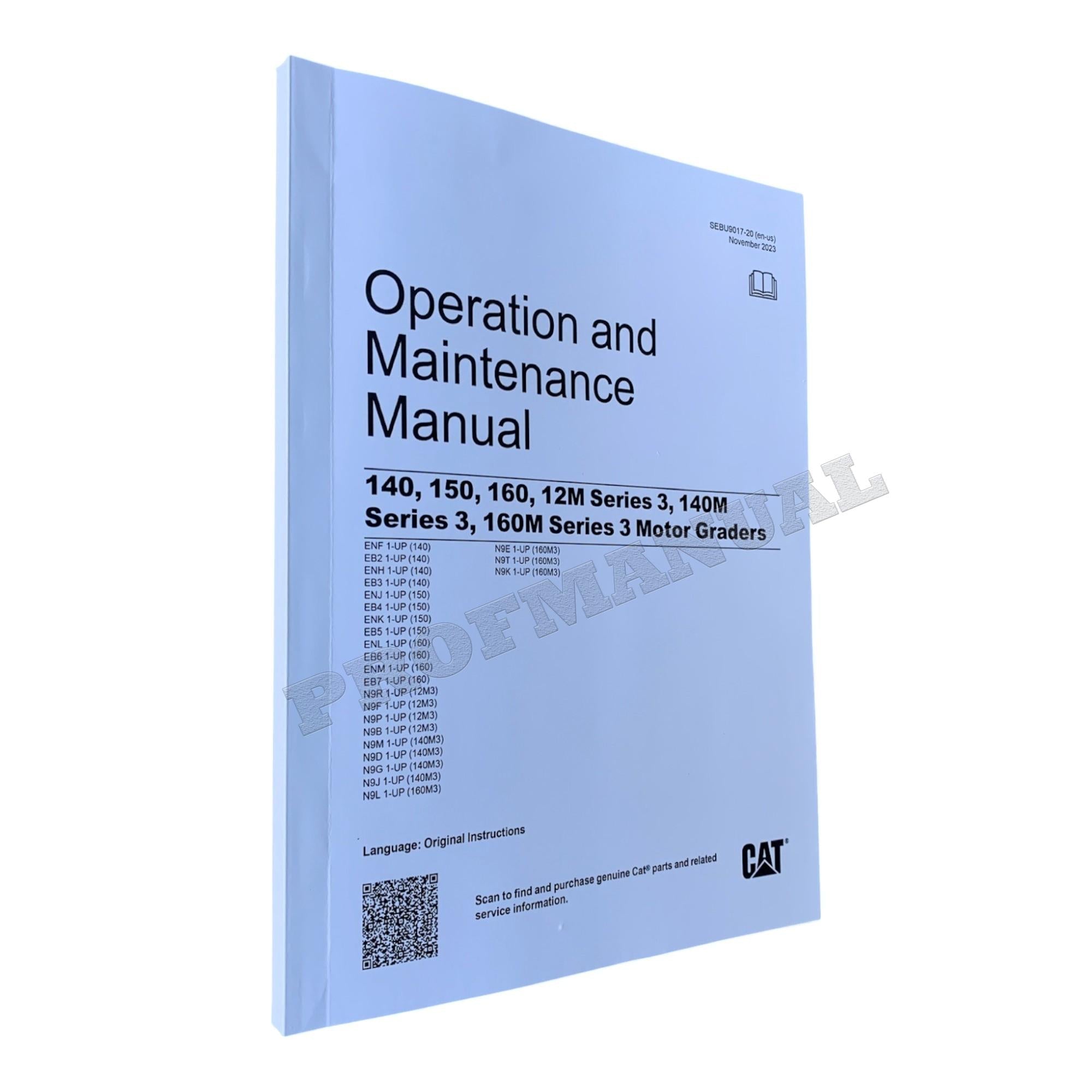 Manual del operador de la motoniveladora Caterpillar 140, 150, 160, 12M, 140M y 160M Serie 3