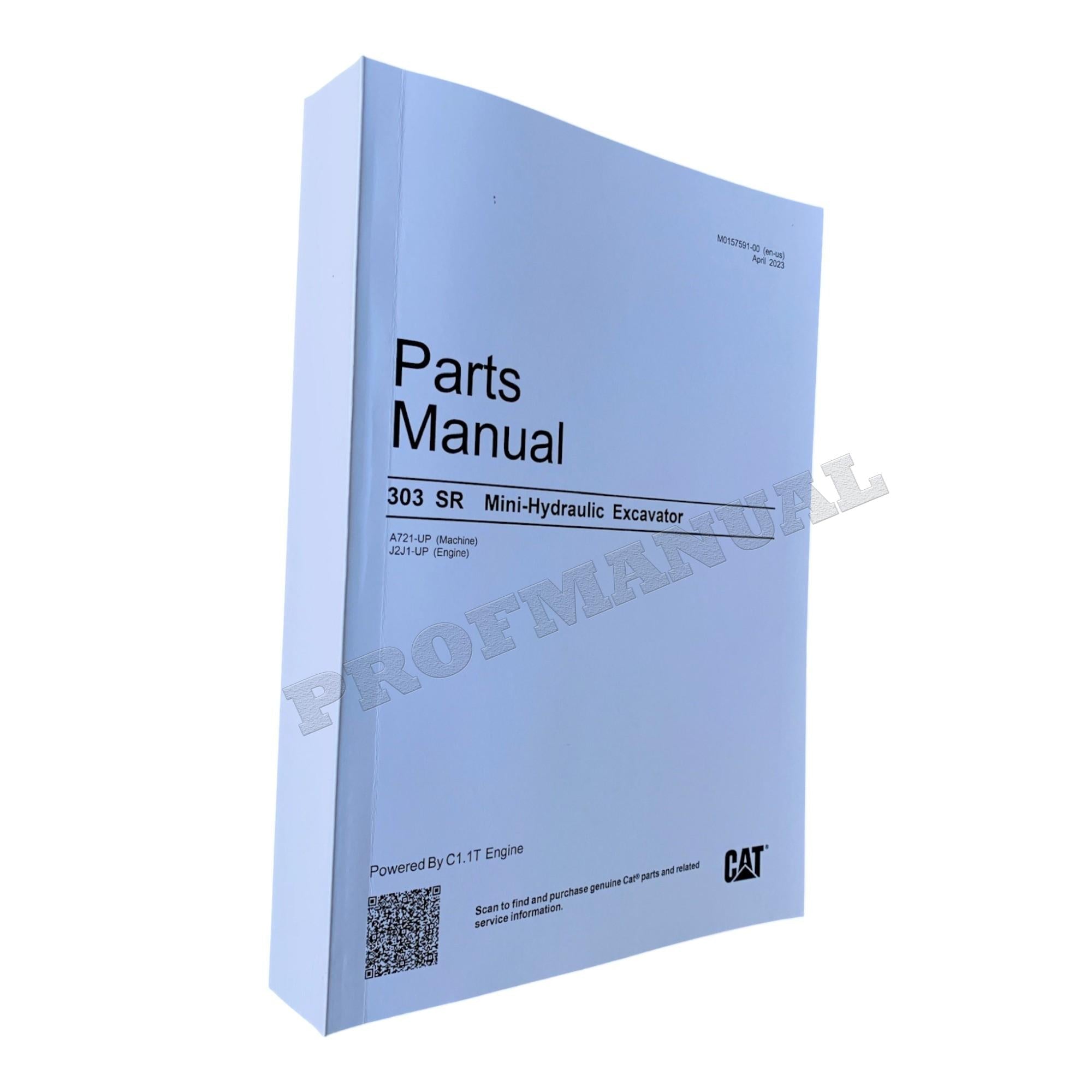 Caterpillar Cat 303 SR Mini Hydraulic Excavator Parts Catalog Manual