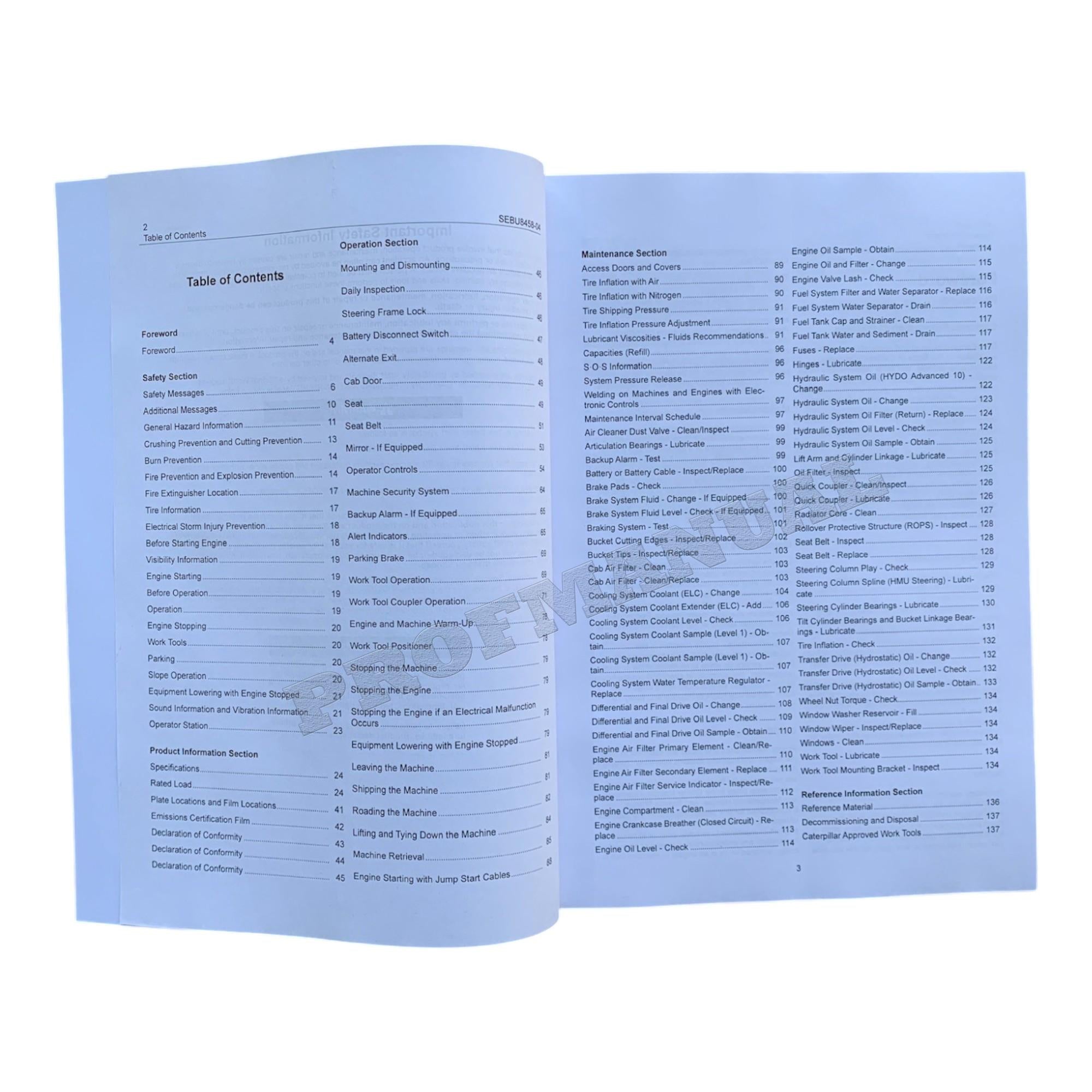 Caterpillar 906H 907H 908H Compact Wheel loader Operators Manual SEBU8458