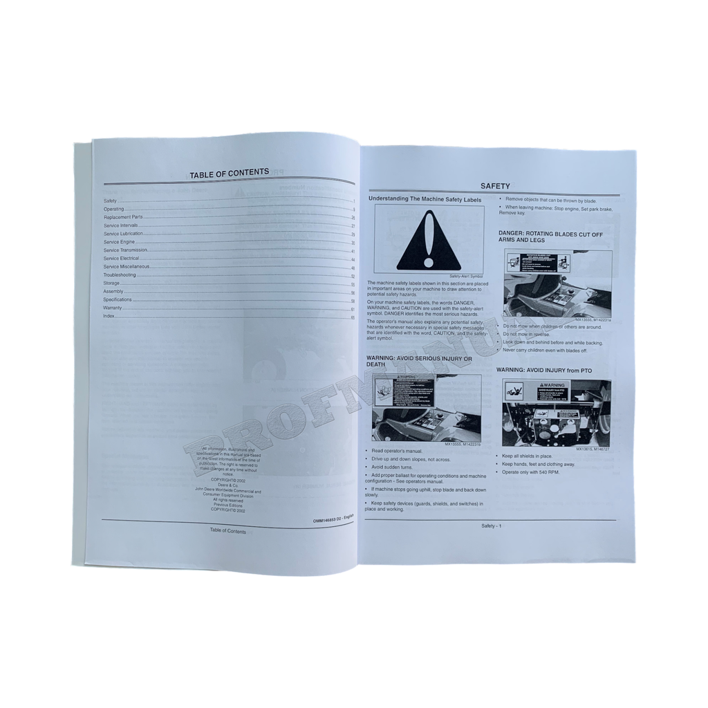 MANUAL DEL OPERADOR DEL TRACTOR JOHN DEERE X595 N.° 1