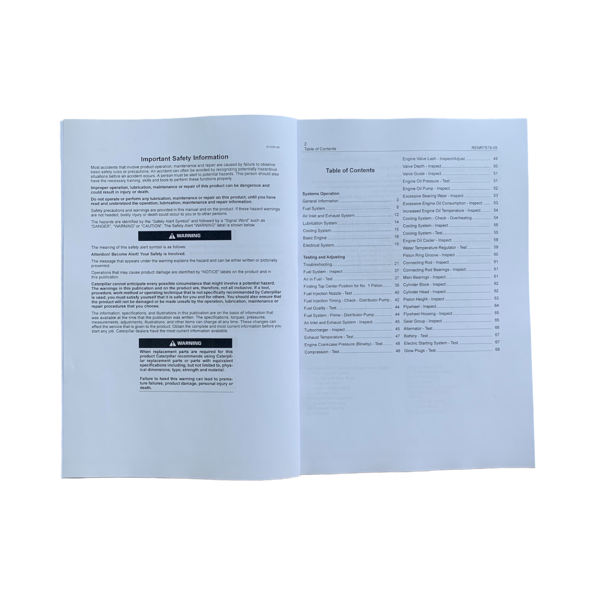 Caterpillar 3044C Engine Testing Adjusting Manual