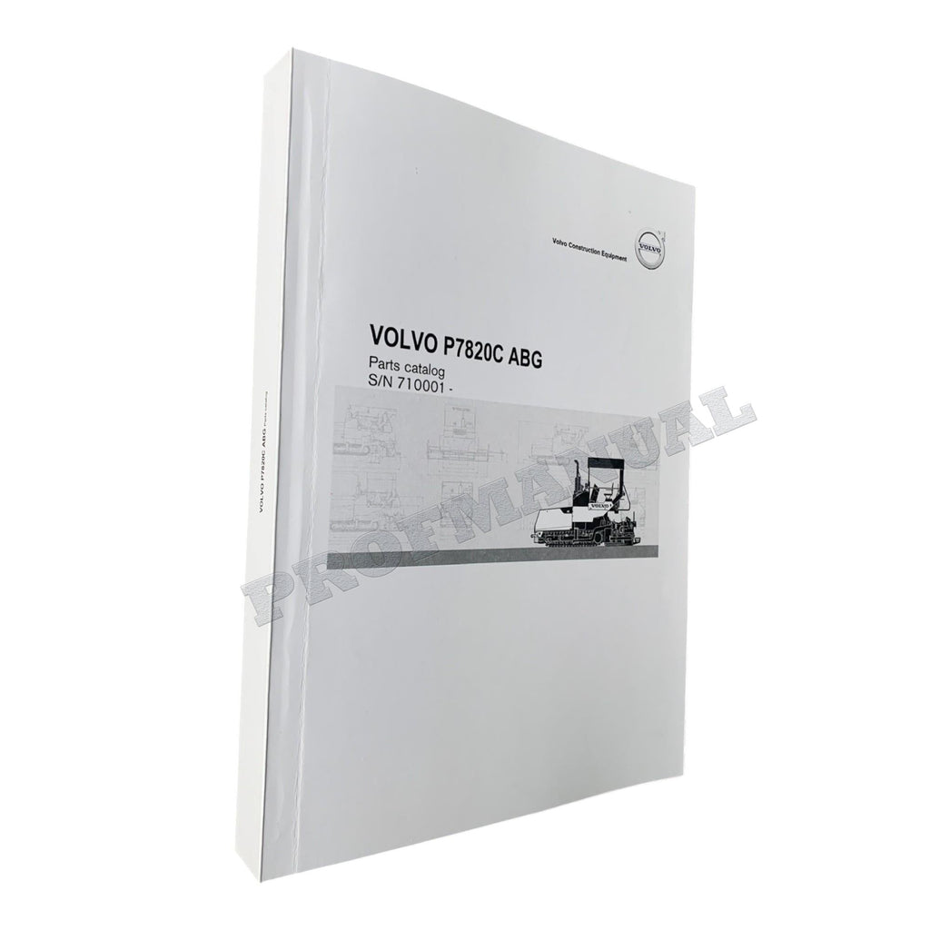VOLVO P7820C ABG TRACKED PAVER Parts Catalog Hard Copy Manual