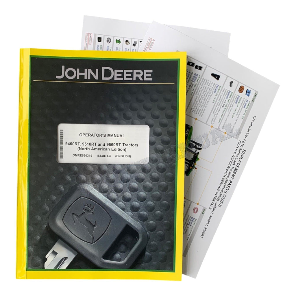 JOHN DEERE 9460RT 9510RT 9560RT MANUAL DEL OPERADOR DEL TRACTOR NORTEAMERICANO + ¡BONIFICACIÓN!
