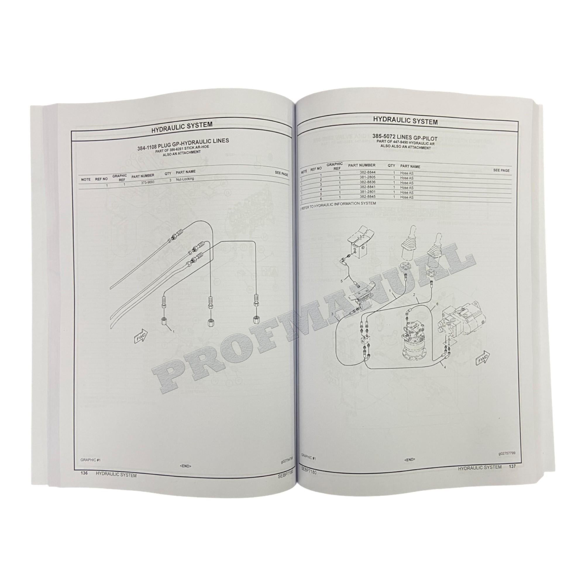 Caterpillar Cat 302.7D CR Mini Hydraulic Excavator Parts Catalog Manual LJ71-Up
