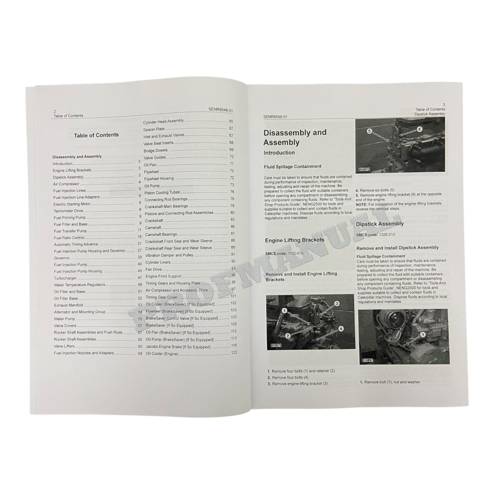 Caterpillar 3406C Truck Engine Disassembly Assembly Service Manual SN 8PN1-UP