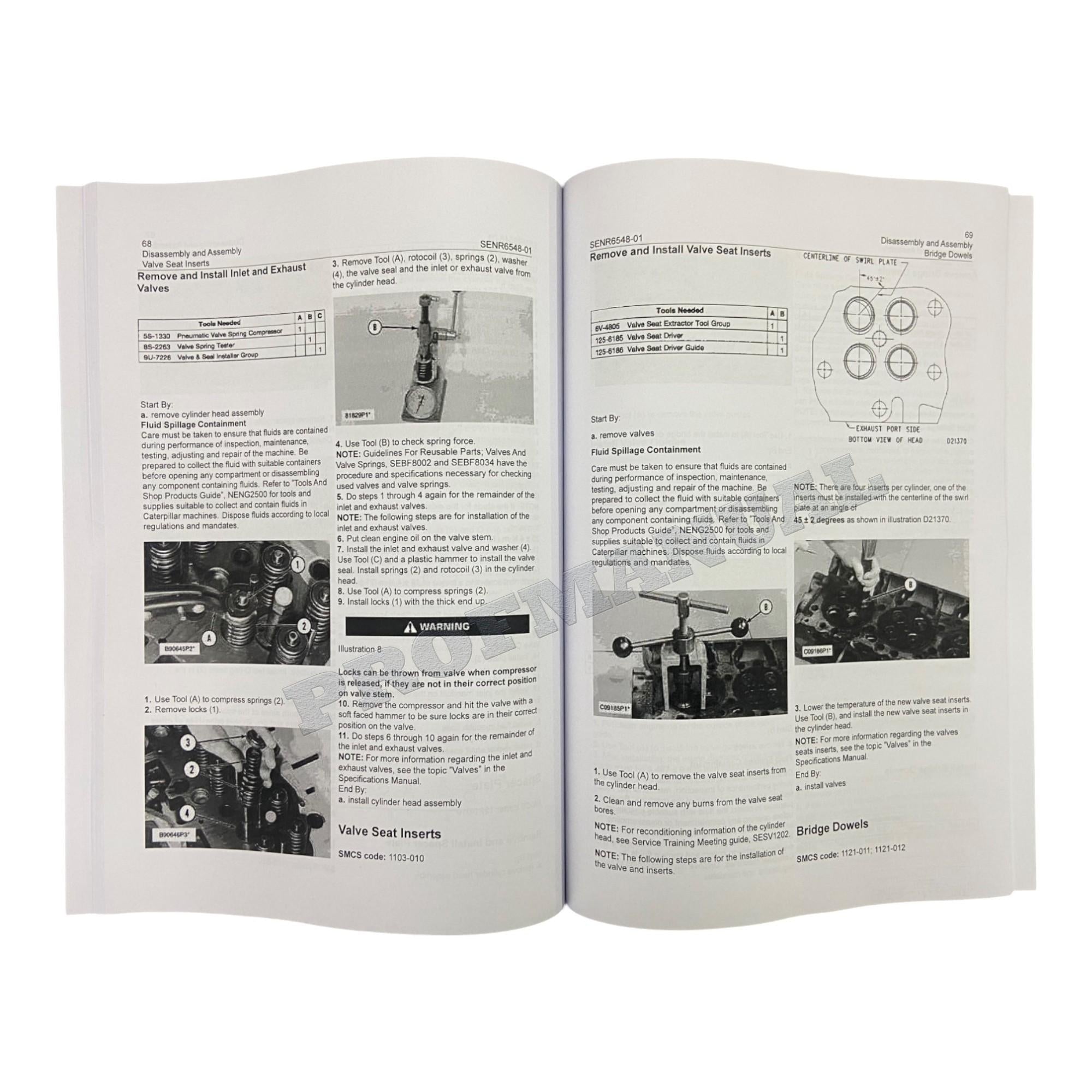 Caterpillar 3406C Truck Engine Disassembly Assembly Service Manual SN 8PN1-UP